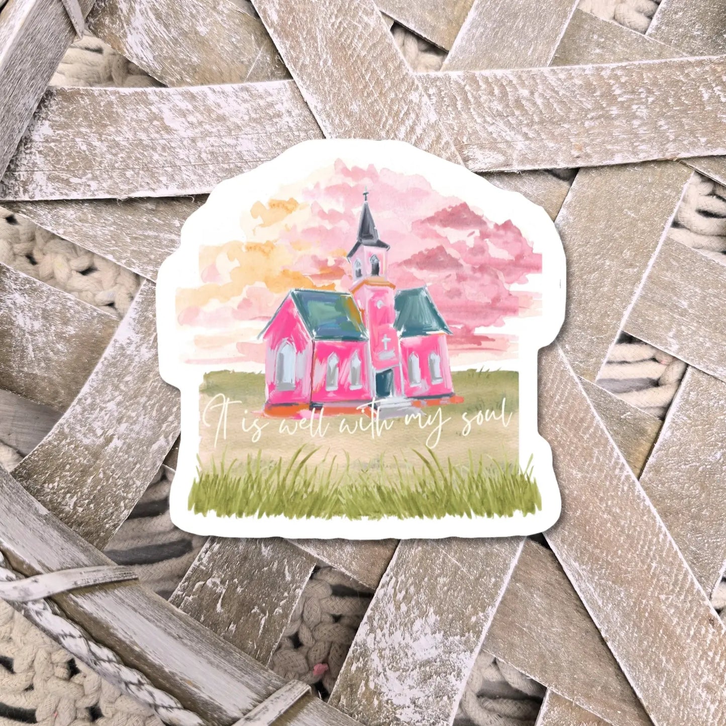 It Is Well With My Soul. Vinyl Artwork Waterproof Sticker. Honey Bee Mine