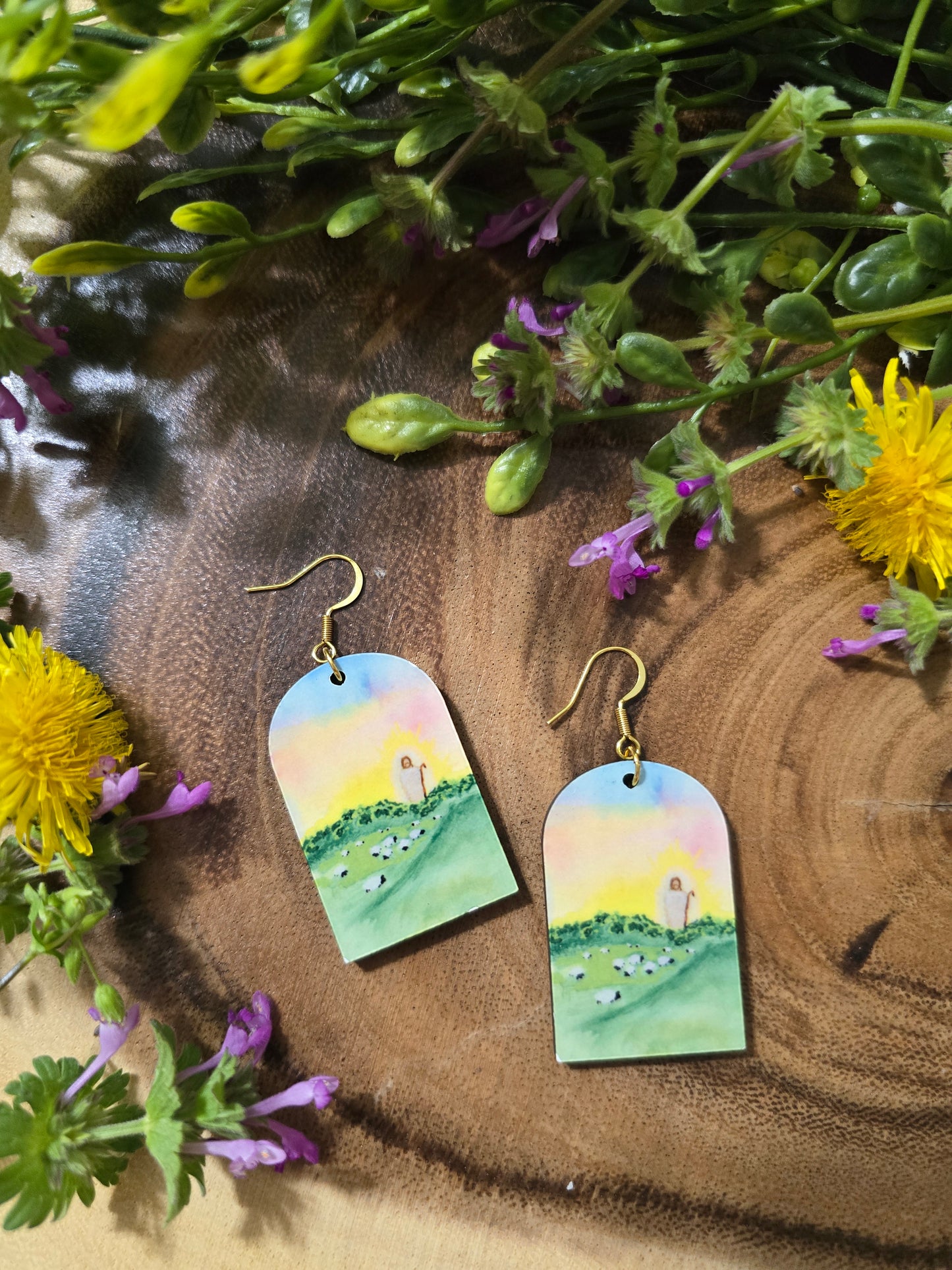 The Lord is My Shepherd. Artwork Earrings.