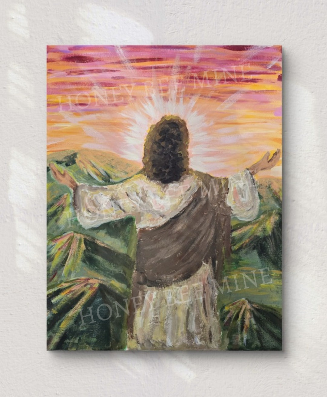 In The Beginning, God Created The Heavens and The Earth. Satin Art Print.