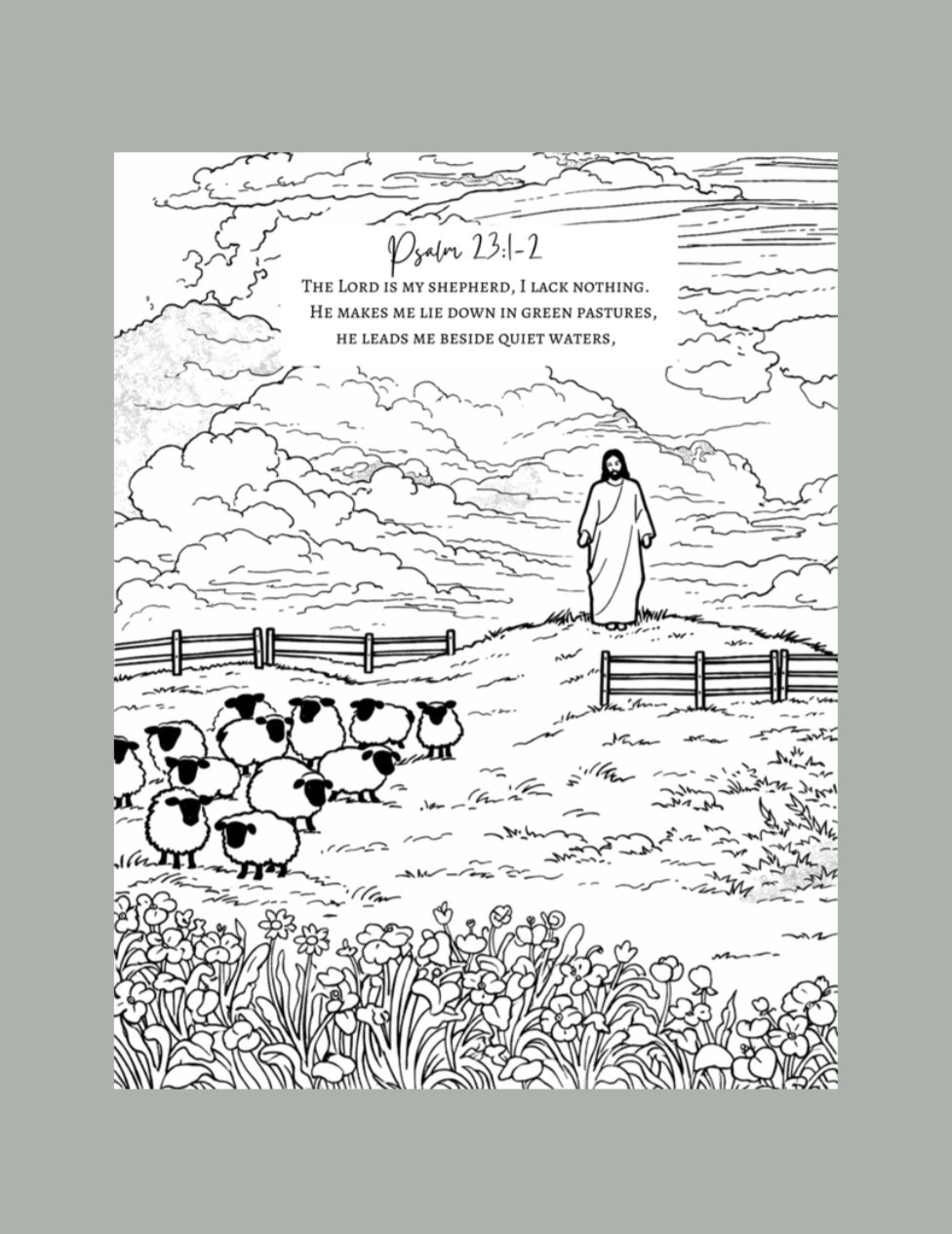The Lord Is My Shepherd Individual Coloring Page.