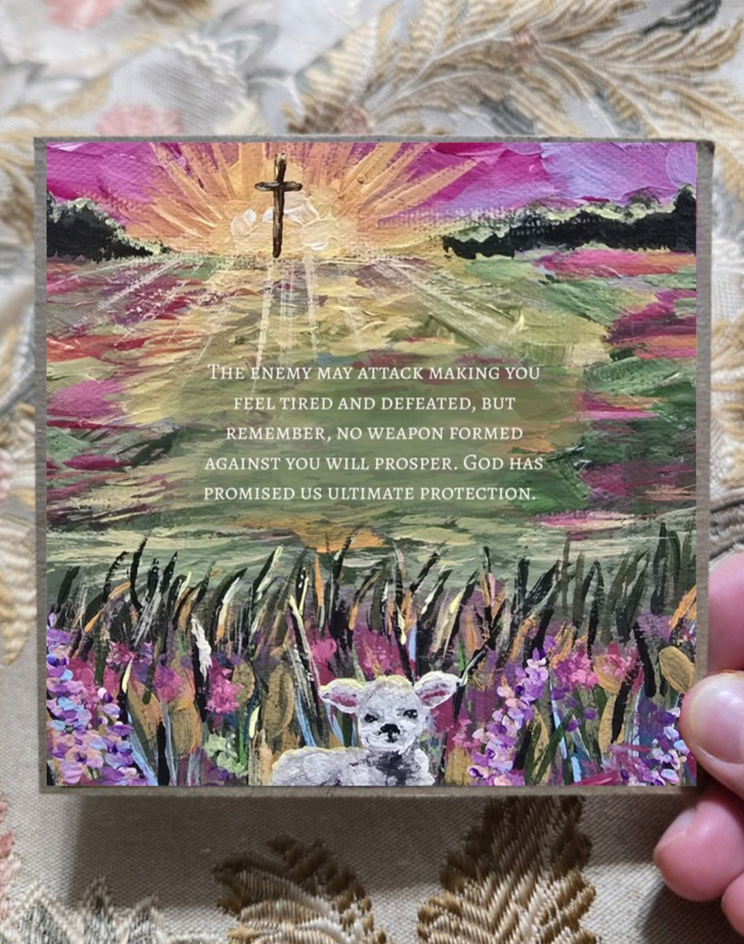 Christian Encouragment Artwork Card. No Weapon Will Prosper.