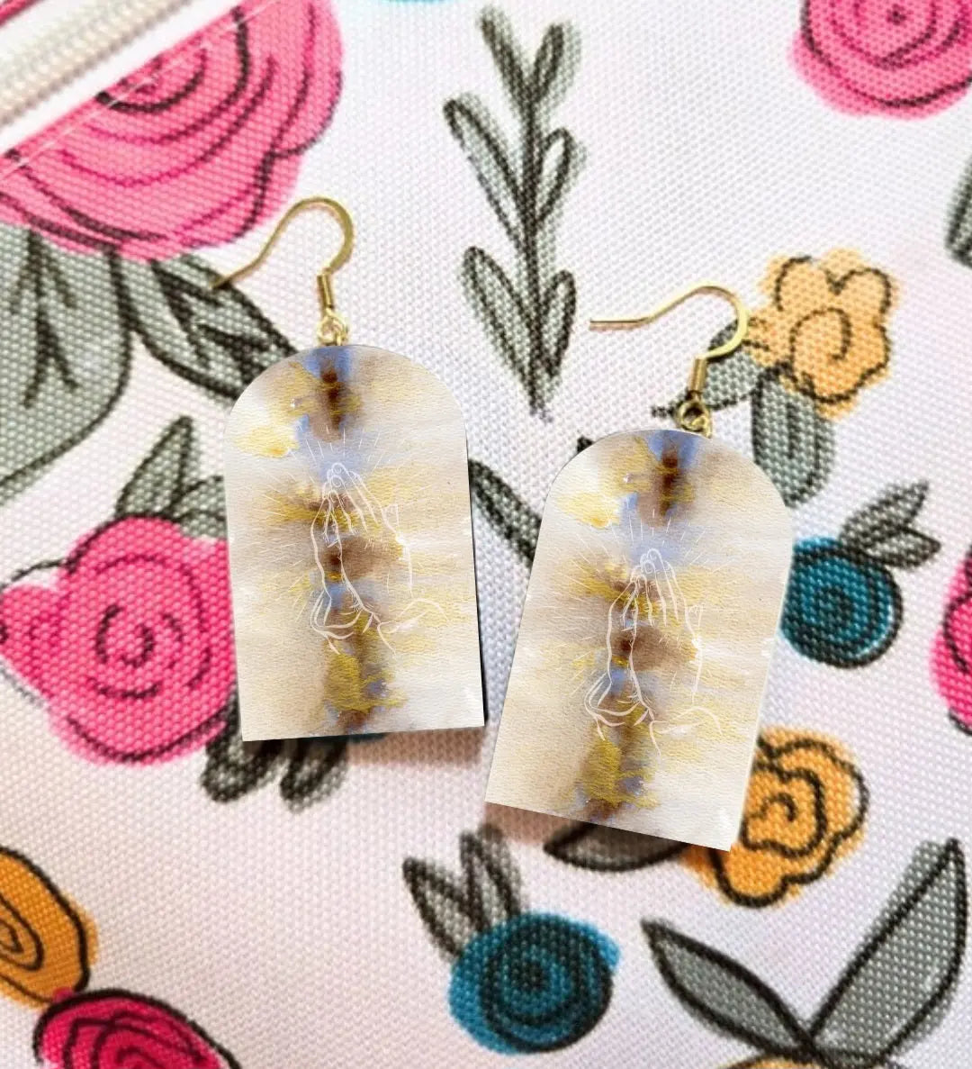 Praying Hands. Artwork Earrings. Honey Bee Mine