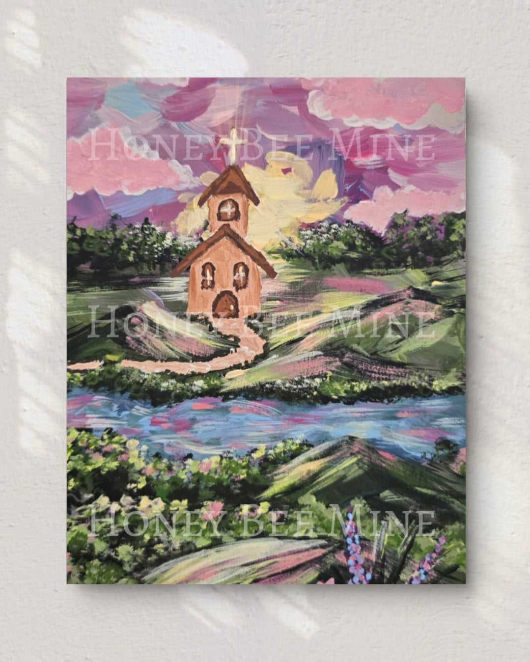 He Is With Us Where We Gather. Satin Art Print.