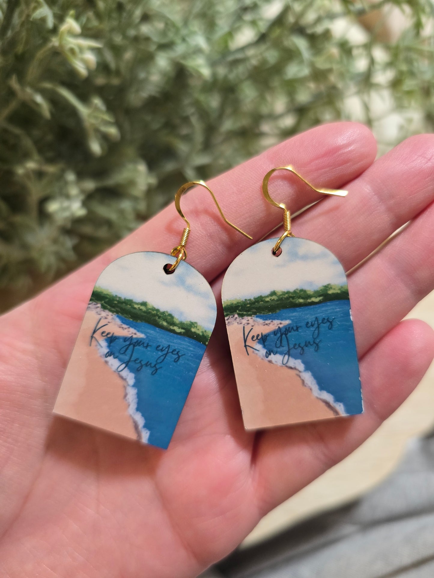 Keep Your Eyes On Jesus. Artwork Earrings.