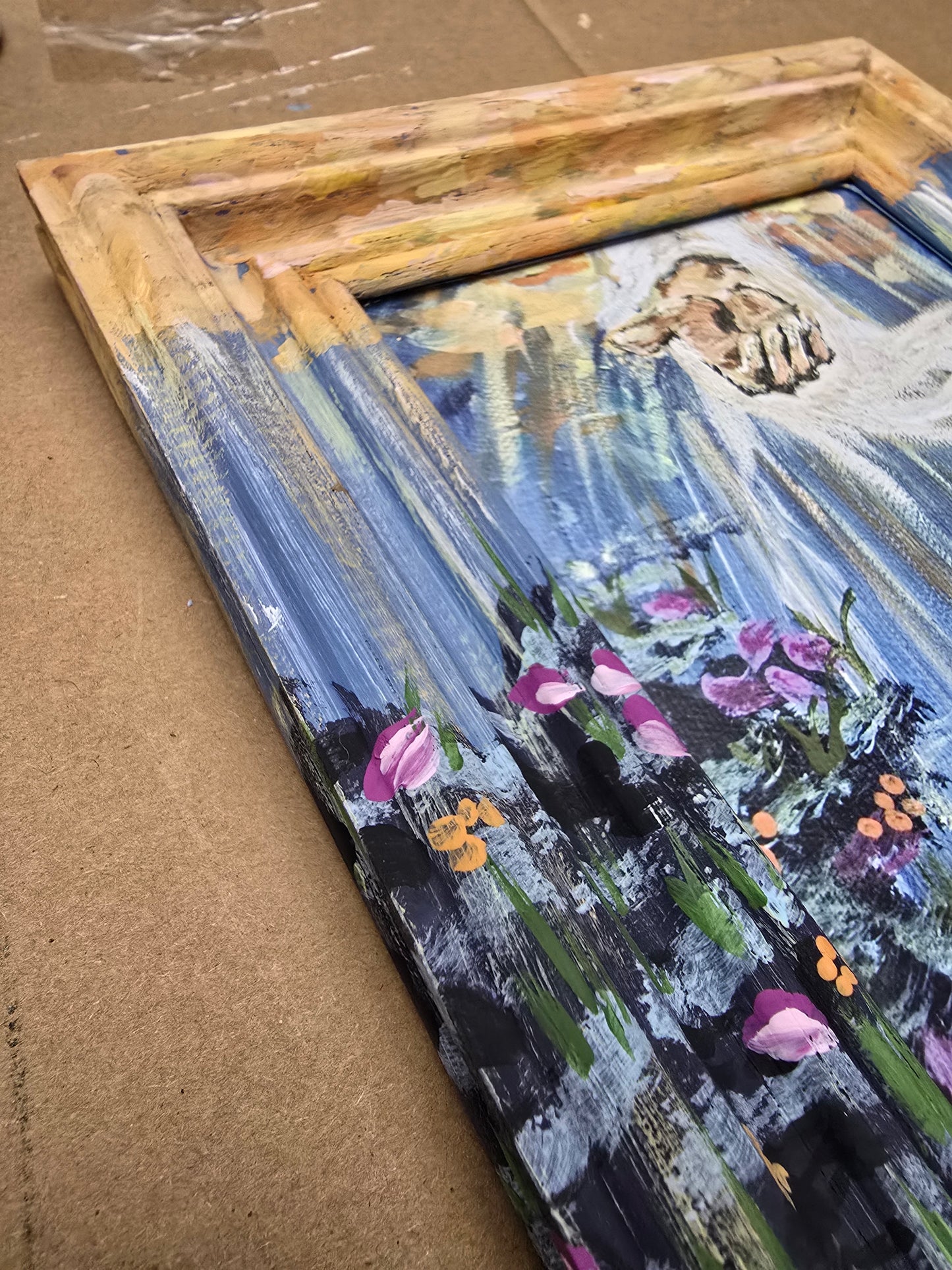 8x10 Beauty At Rock Bottom. Art Print Inside Original Painted Wooden Frame