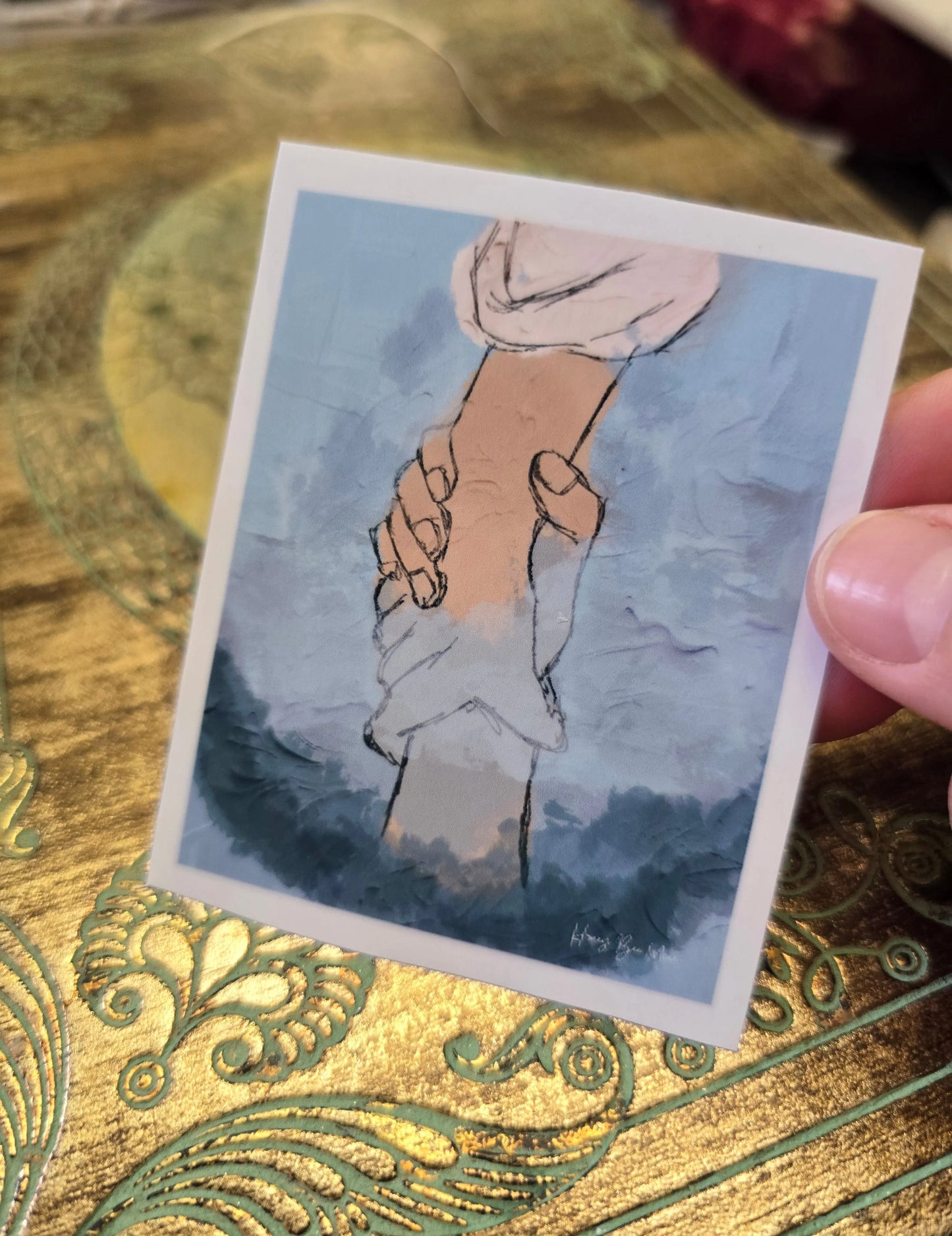 Hang On To Jesus. Artwork Vinyl Waterproof Sticker. Honey Bee Mine