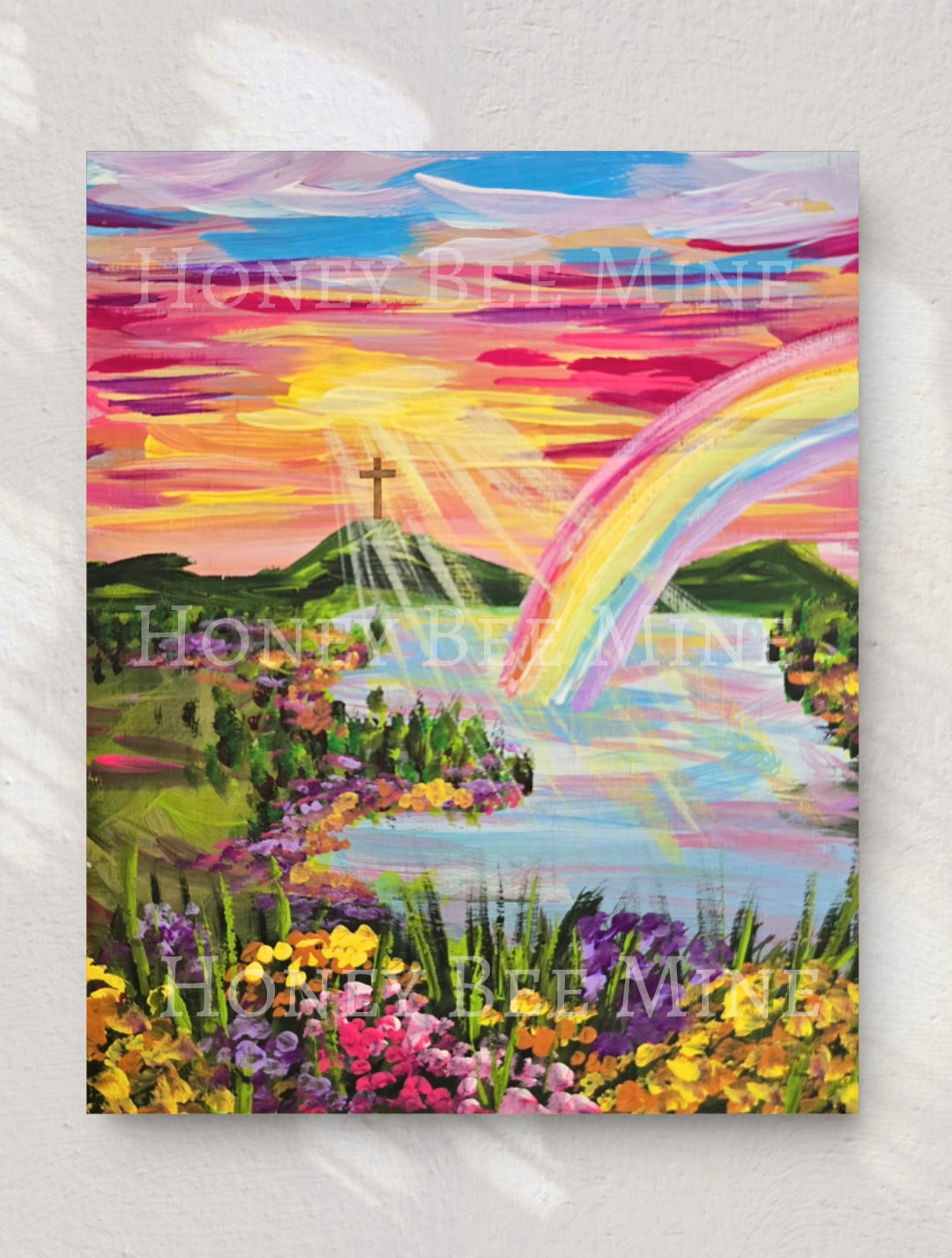 I Have Set My Rainbow In The Clouds. Satin Art Print.