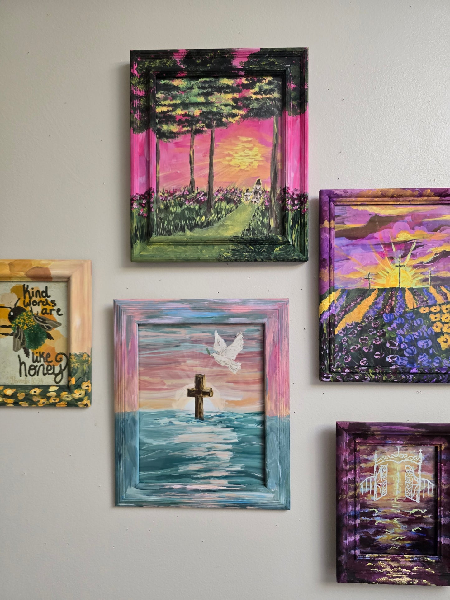 I Am The Living One. Art Print Inside Painted Wooden Frame.