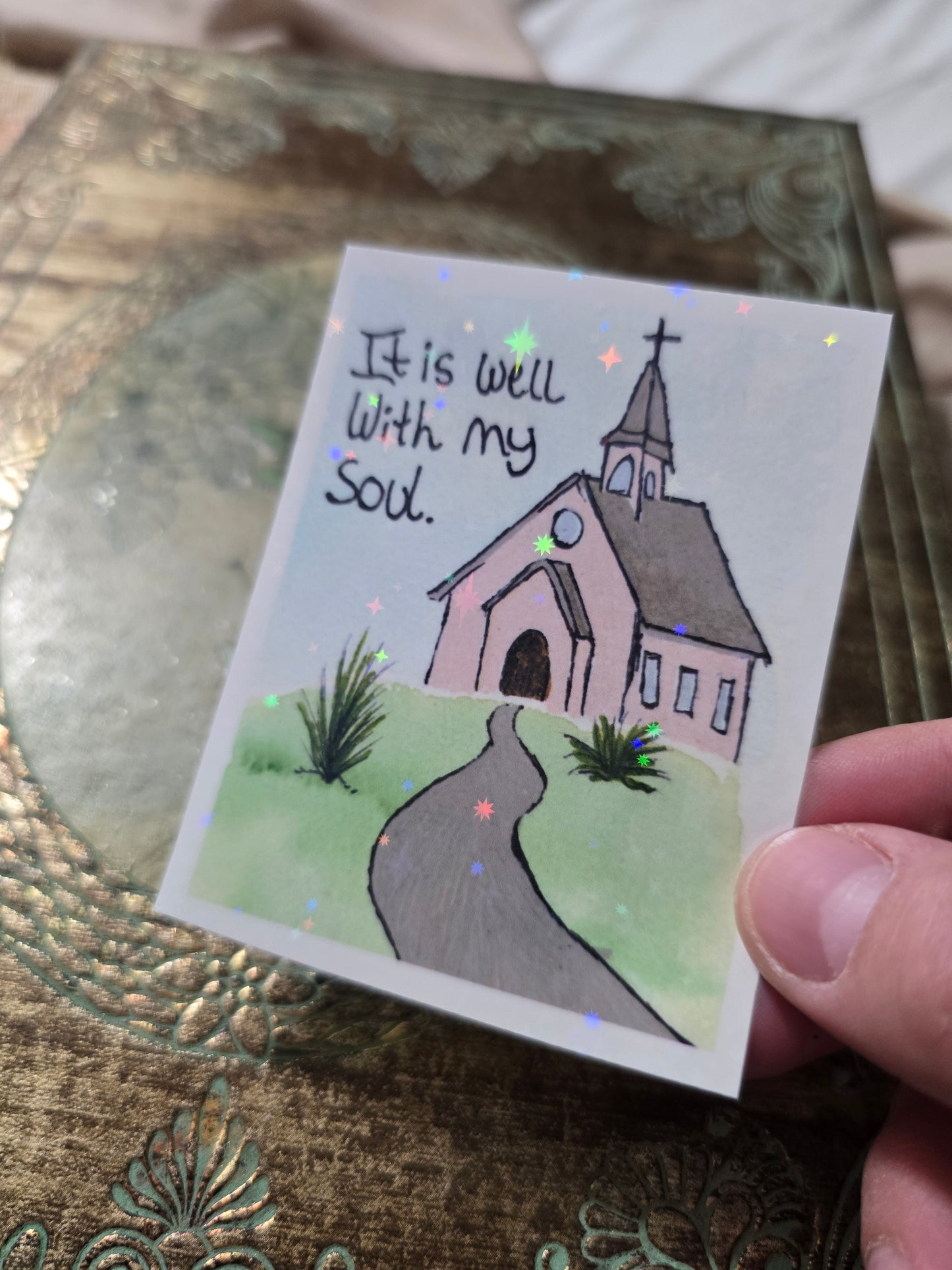 It Is Well With My Soul. Artwork Vinyl Waterproof Sticker.