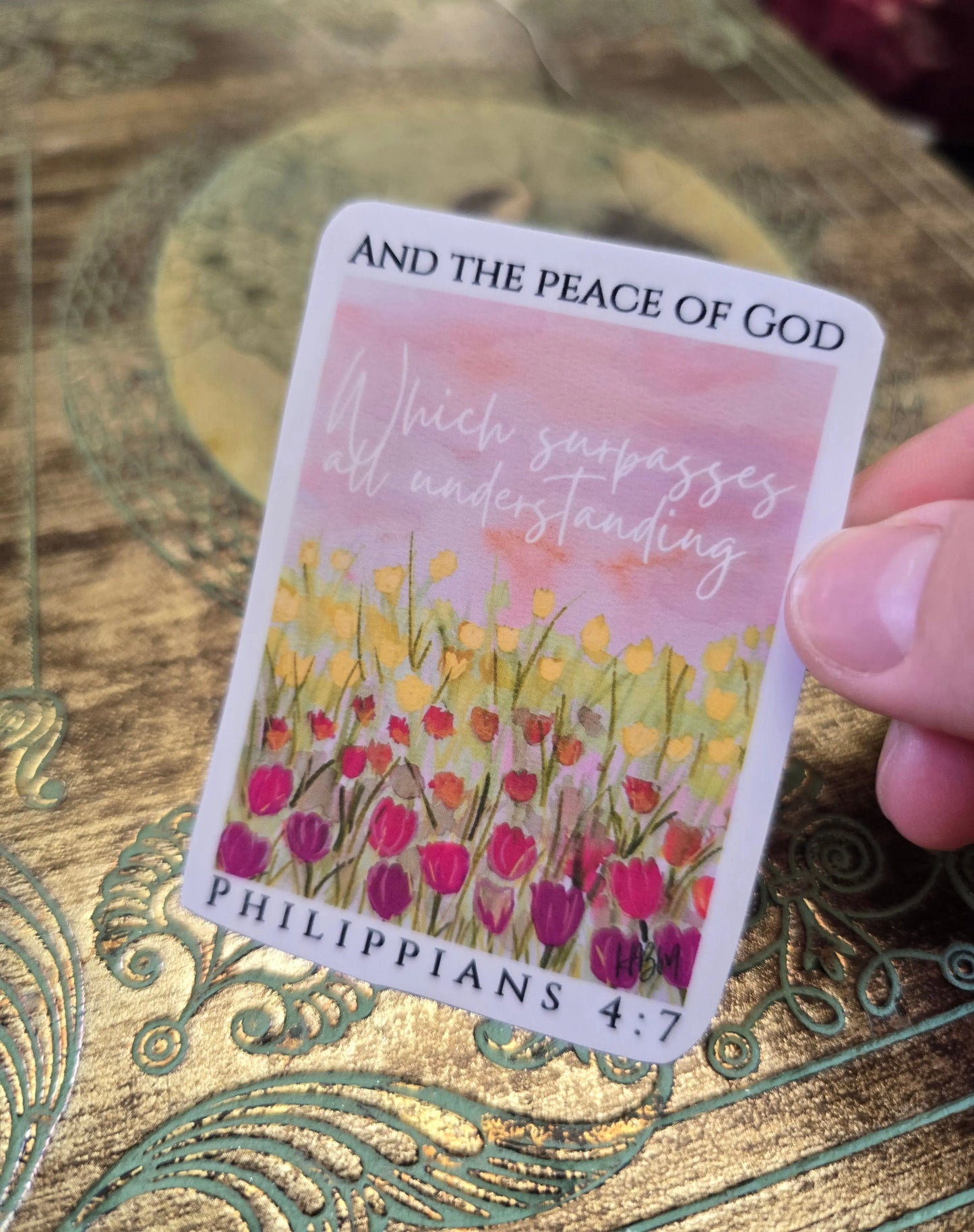 And The Peace of God. Vinyl Artwork Waterproof Sticker. Honey Bee Mine