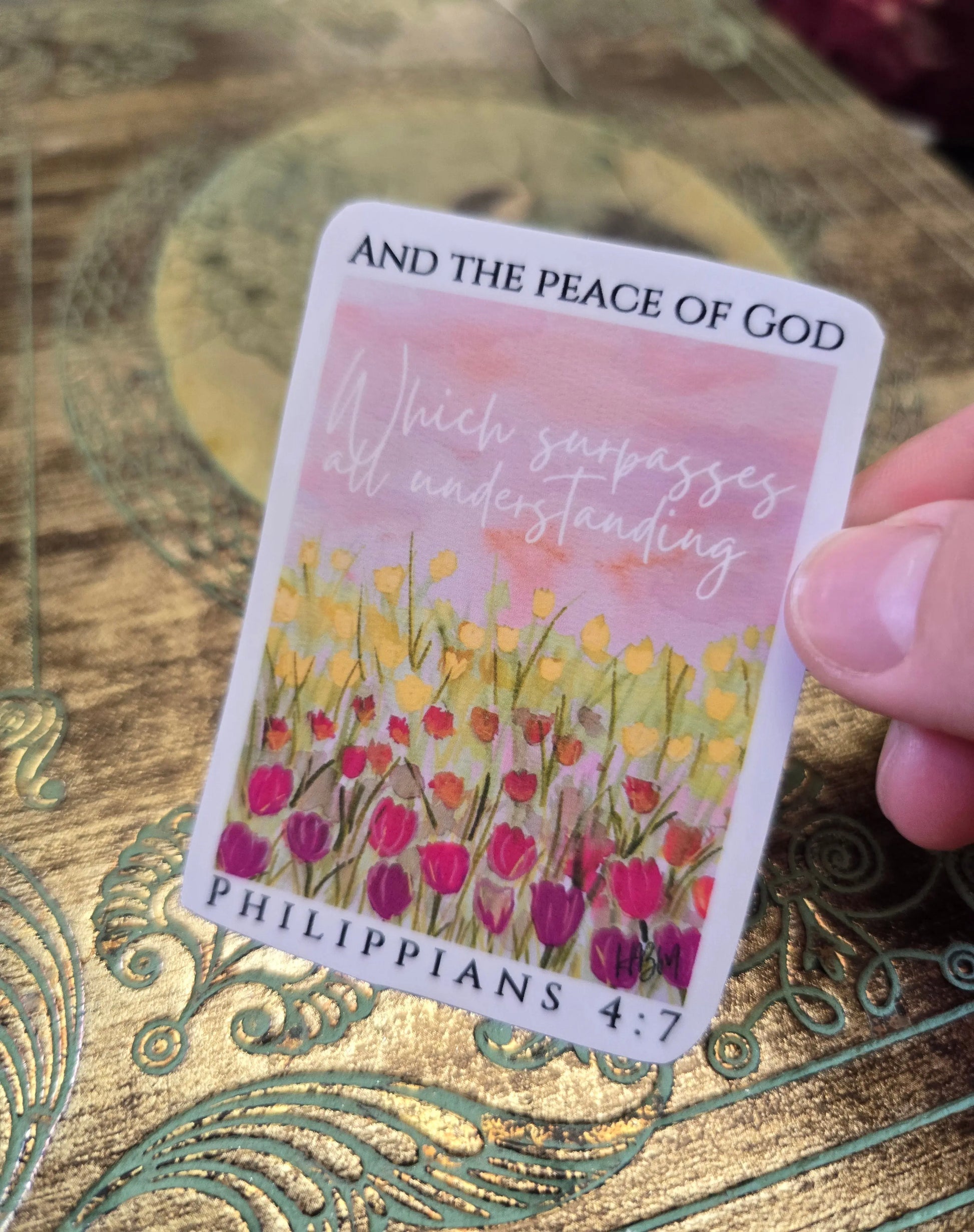And The Peace of God. Vinyl Artwork Waterproof Sticker. Honey Bee Mine