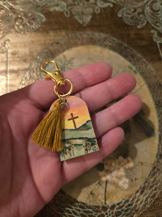 Flower Fields Artwork Keychain.