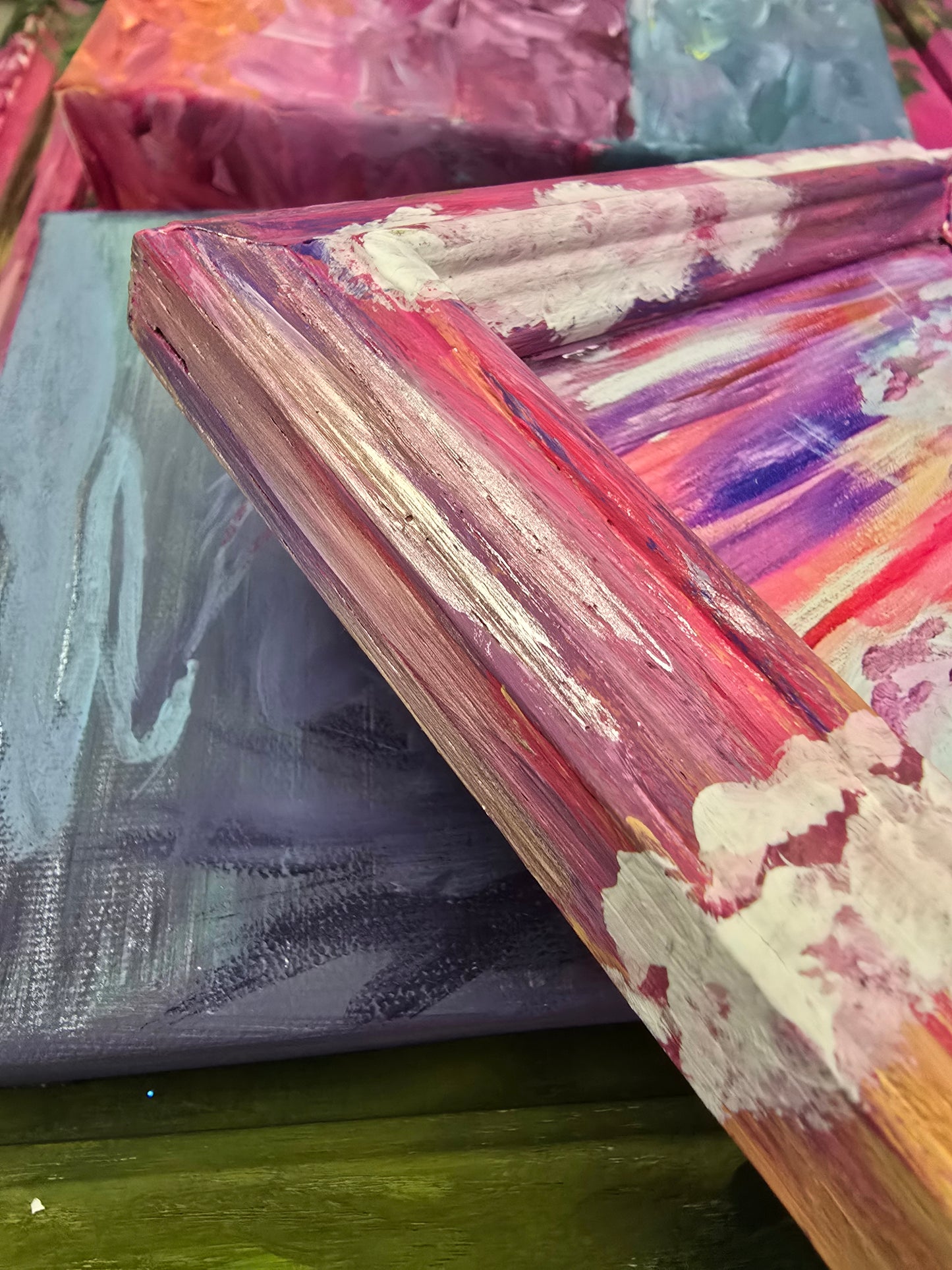 8.5x6.5in From Sunrise to Sunset His Name is To Be Praised. Print Inside Orignal Painted Wooden Frame.