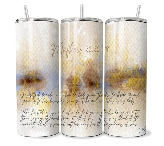 Take and Eat, This is My Body. Artwork Tumbler. Honey Bee Mine