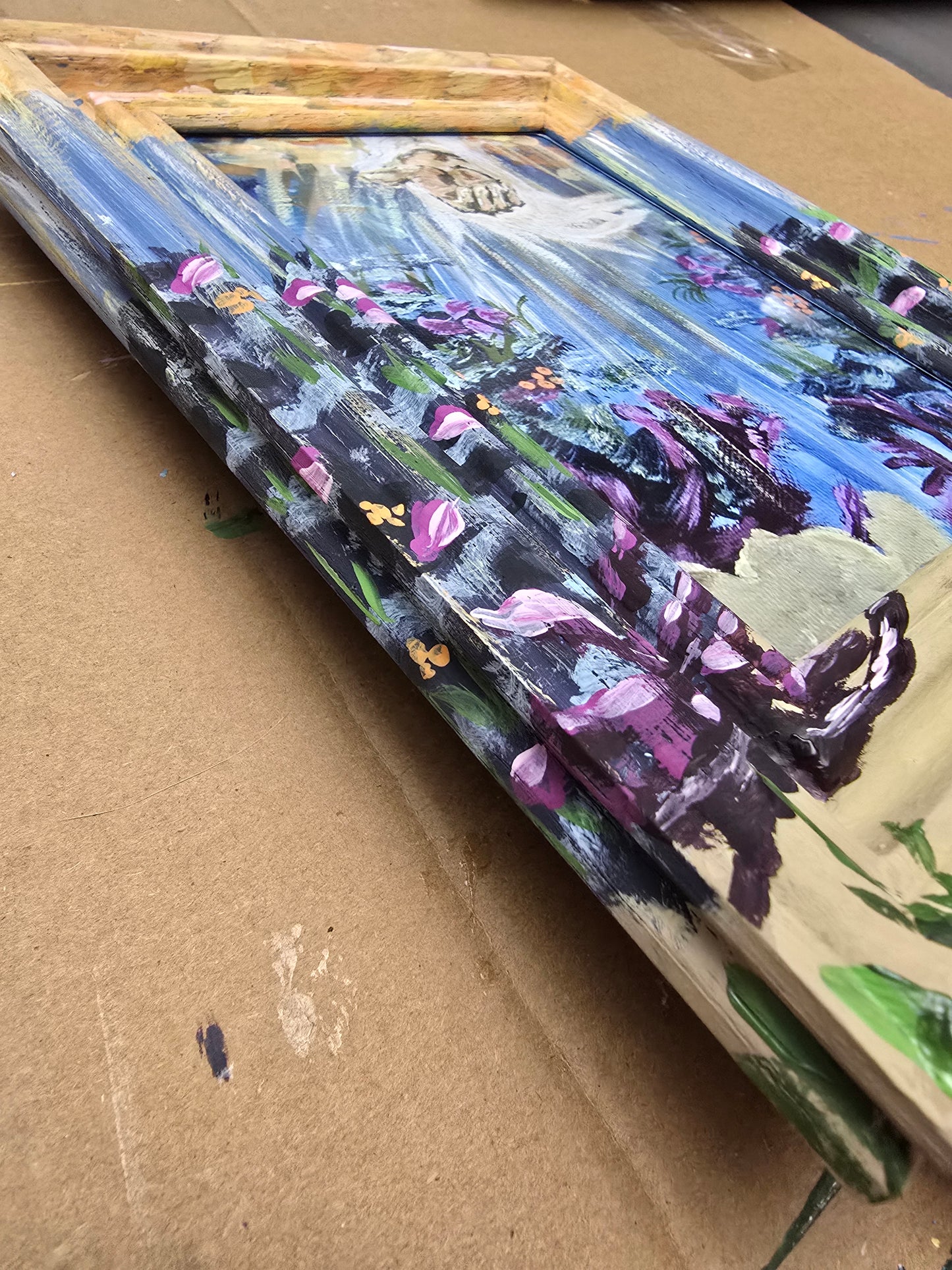 8x10 Beauty At Rock Bottom. Art Print Inside Original Painted Wooden Frame