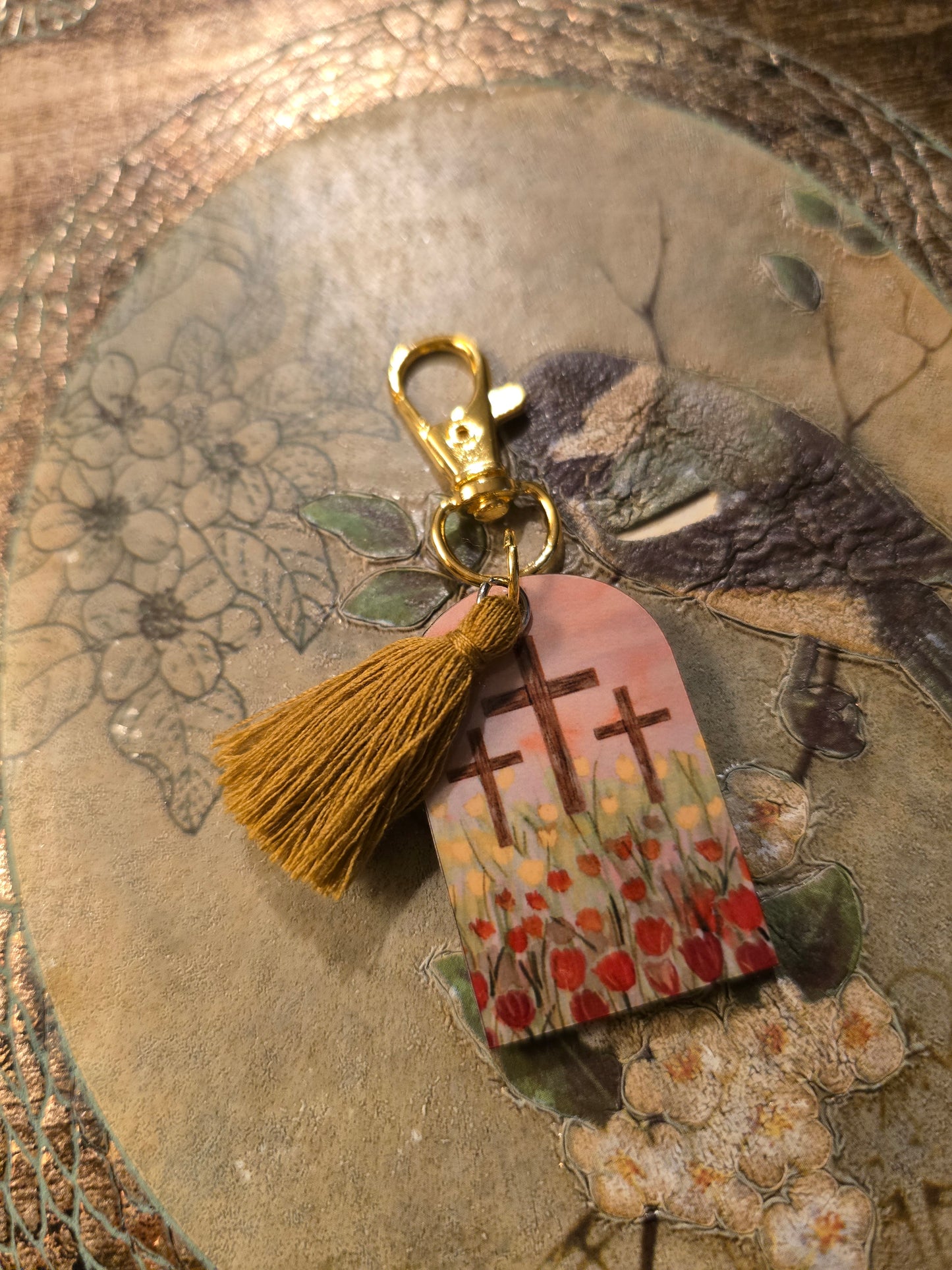 Sunrise Tulips Artwork Keychain.