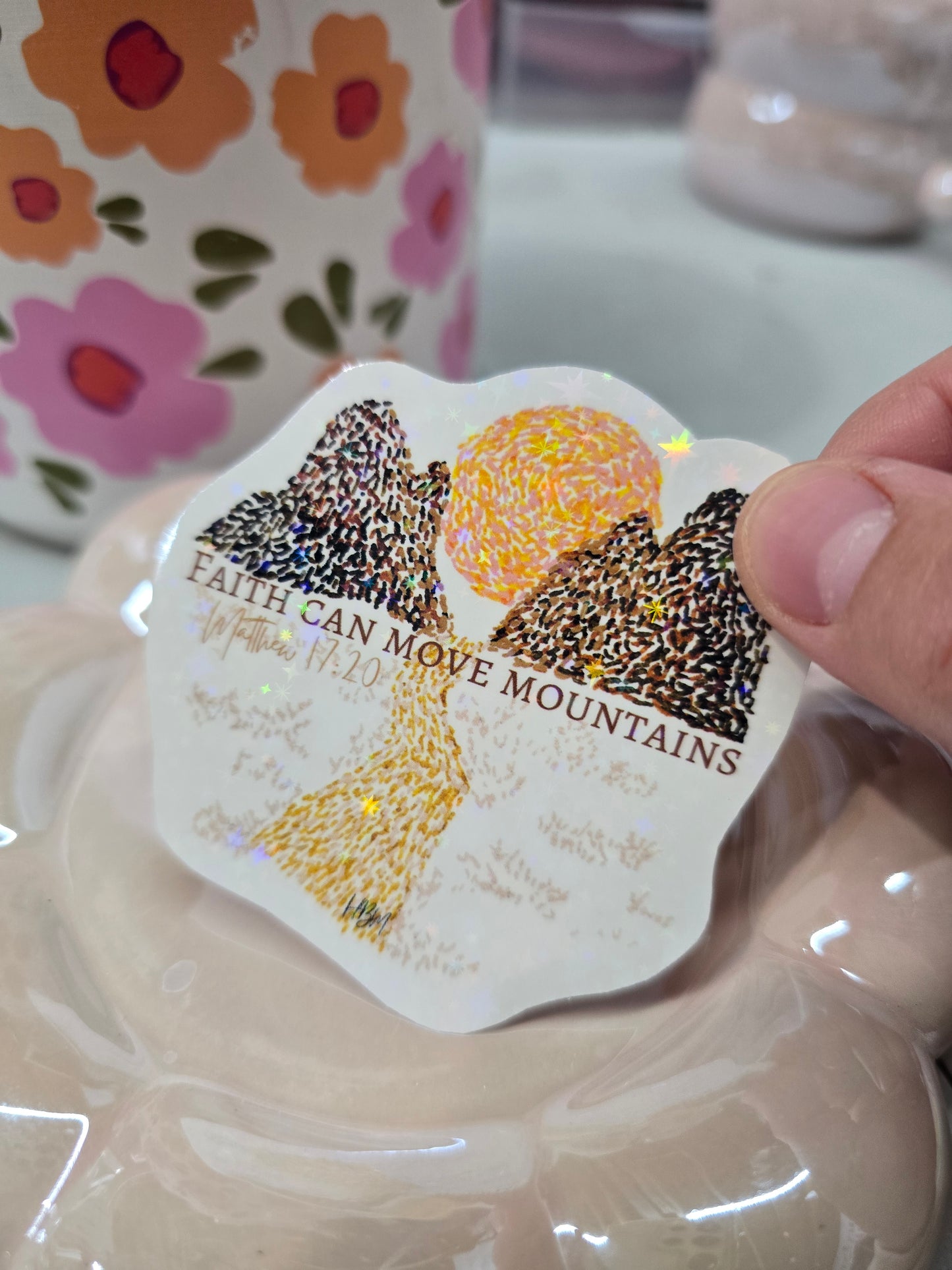 Faith Can Move Mountains. Vinyl Artwork Waterproof Sticker.