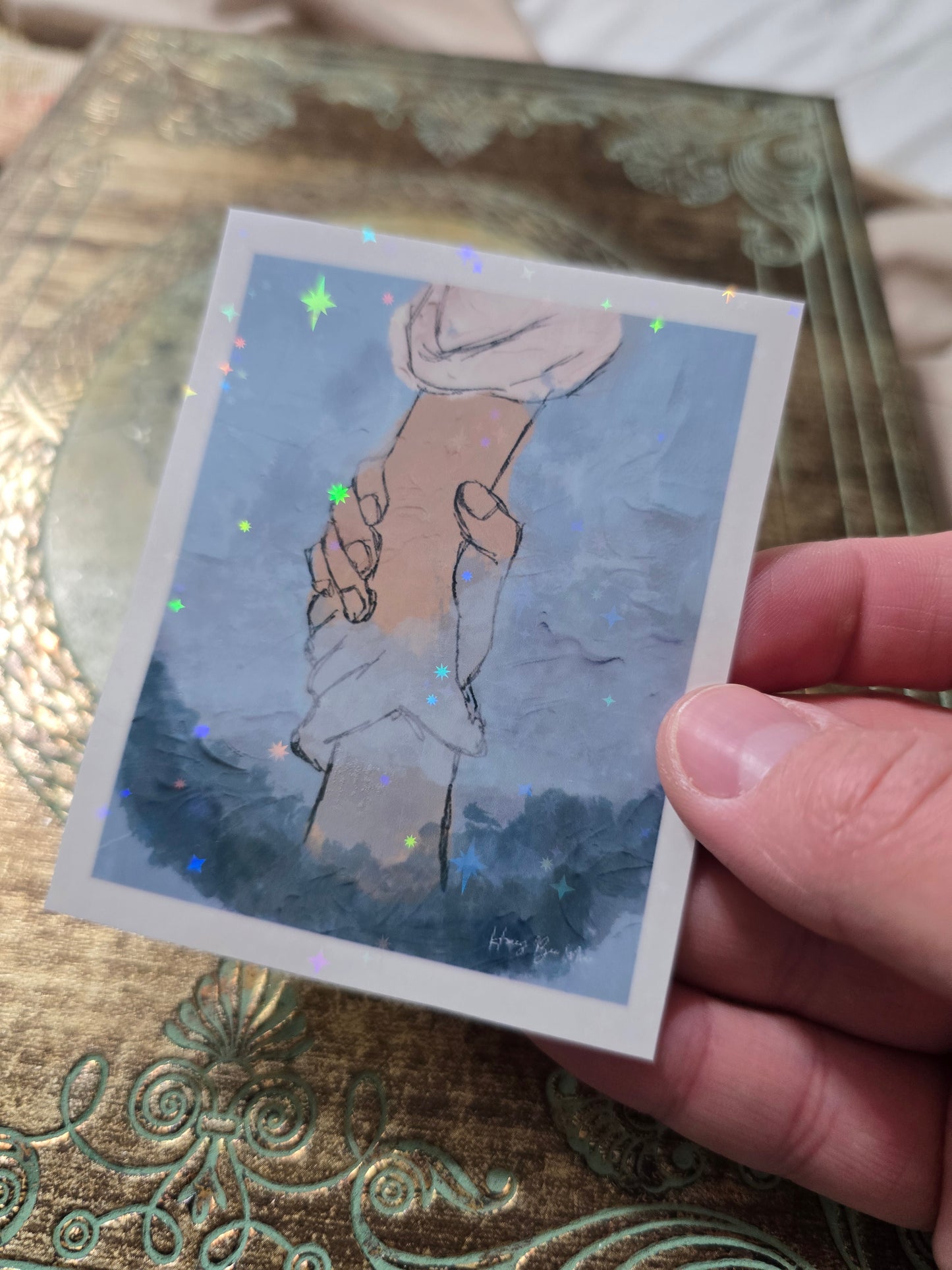 Hang On To Jesus. Artwork Vinyl Waterproof Sticker.