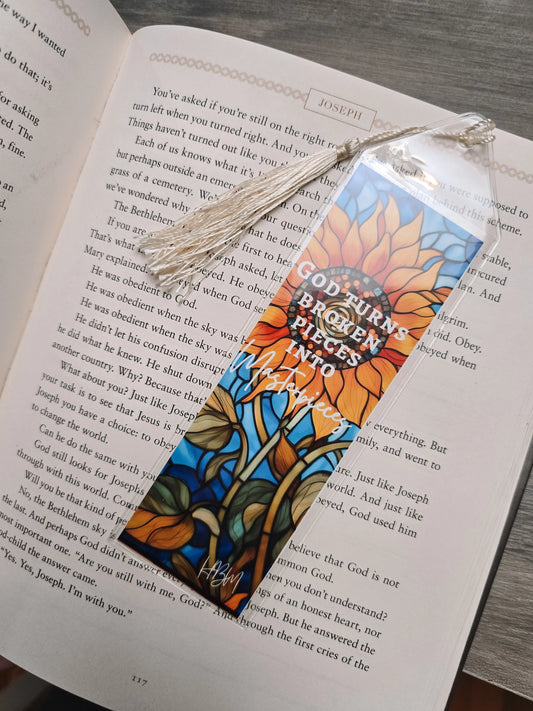God Turns Broken Pieces Into Masterpieces. Artwork Print Bookmark. Honey Bee Mine