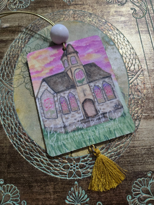 But Thanks Be To God. Artwork Hanging Car Charm/Air Freshener. Honey Bee Mine