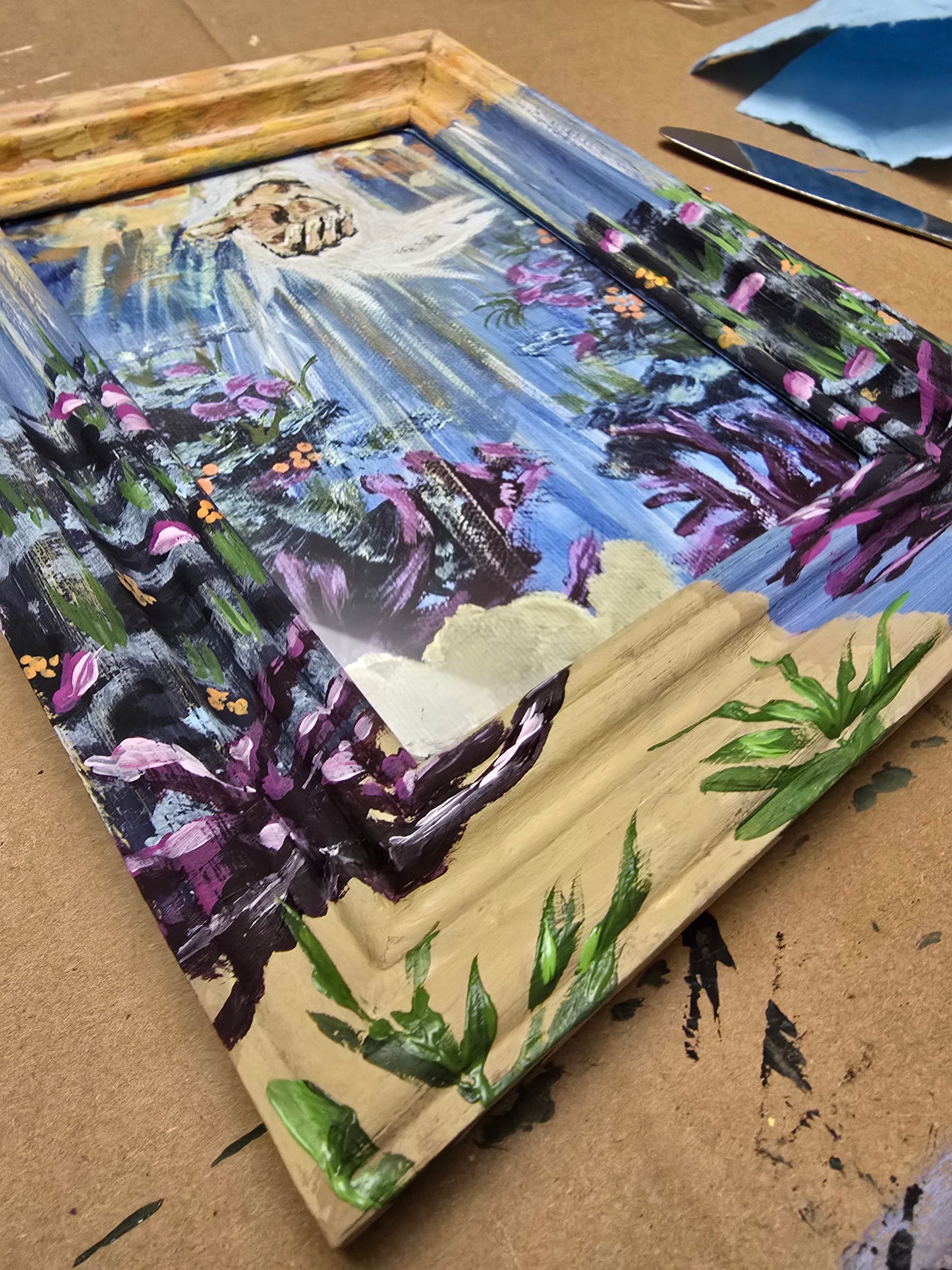 8x10 Beauty At Rock Bottom. Art Print Inside Original Painted Wooden Frame