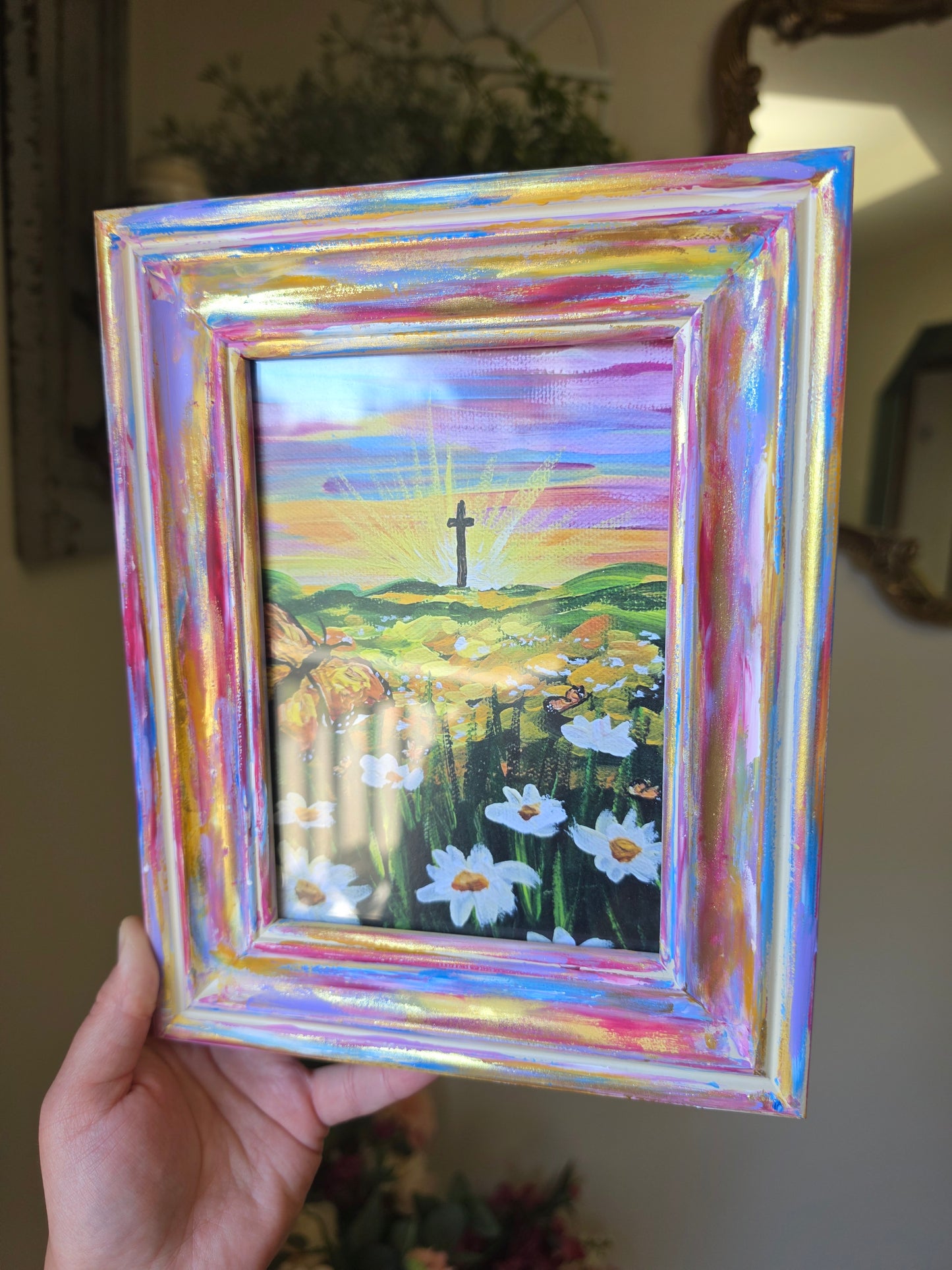 Be Transformed. Print Inside Handmade Painted Frame.