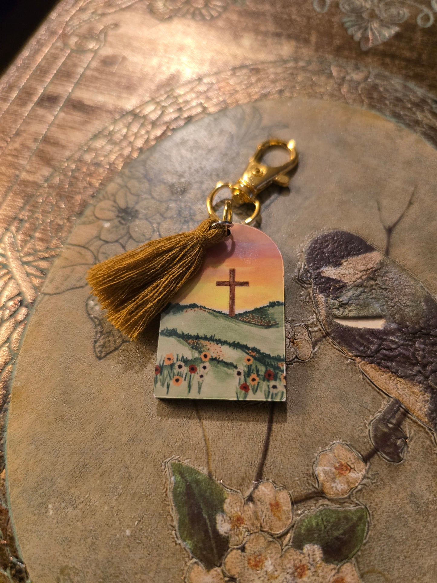 Flower Fields Artwork Keychain.