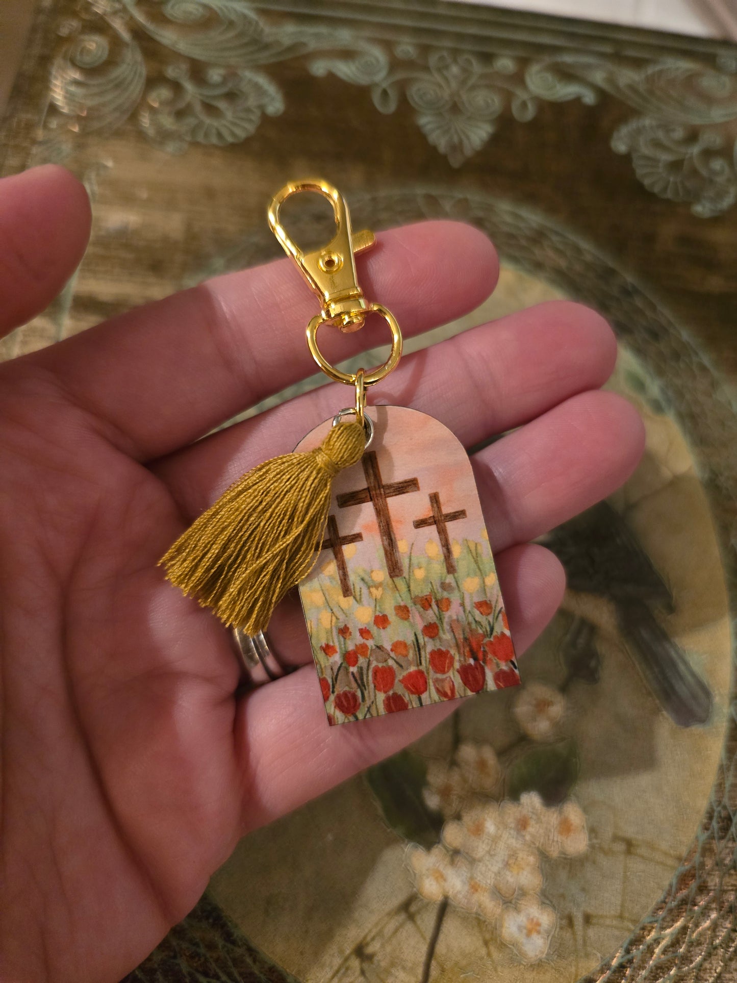 Sunrise Tulips Artwork Keychain.