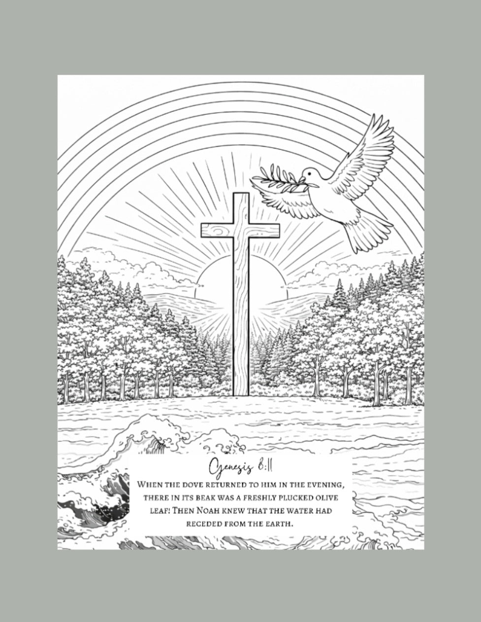 When The Dove Returned Individual Coloring Page.