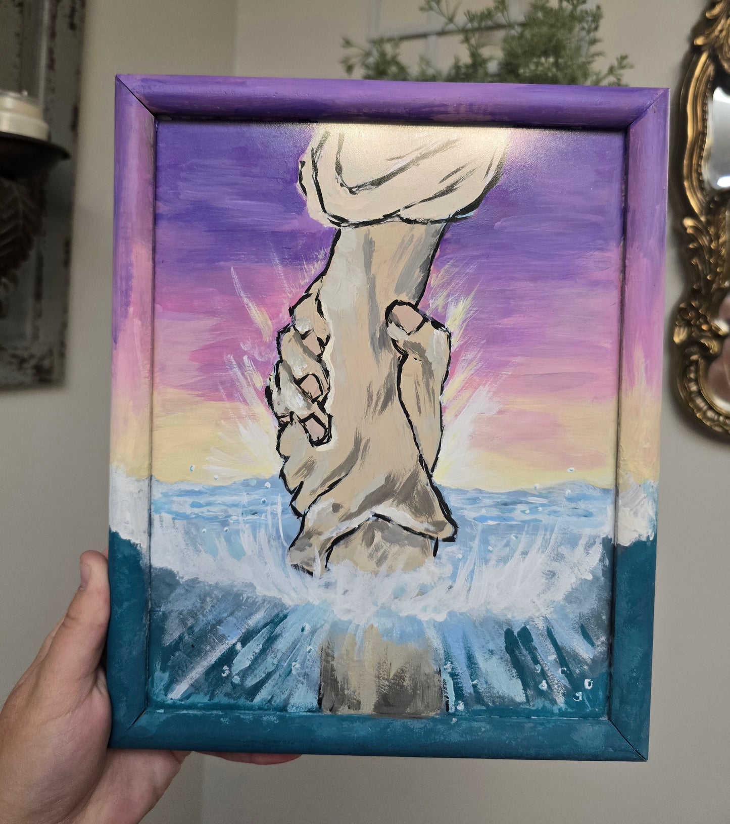 Hold Onto Jesus. Original Painting.