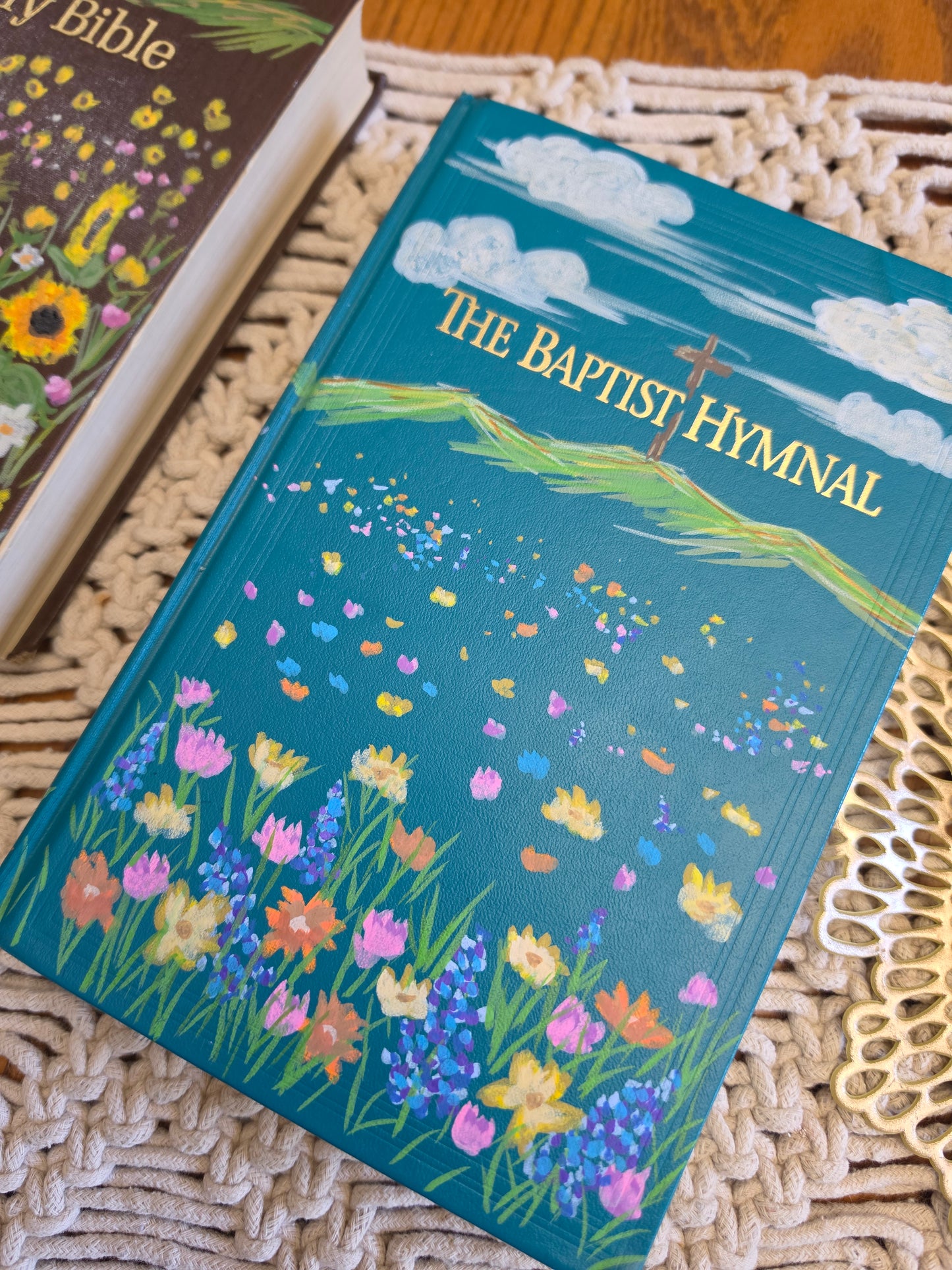 Hand Painted Baptist Hymnal Table Top Decor.