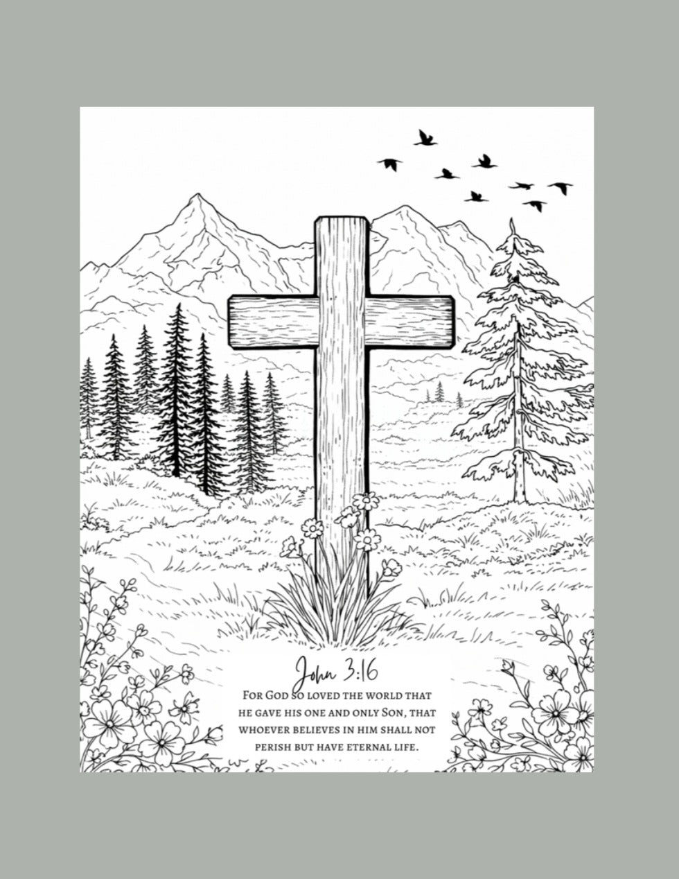 For God So Loved The World Individual Coloring Page.