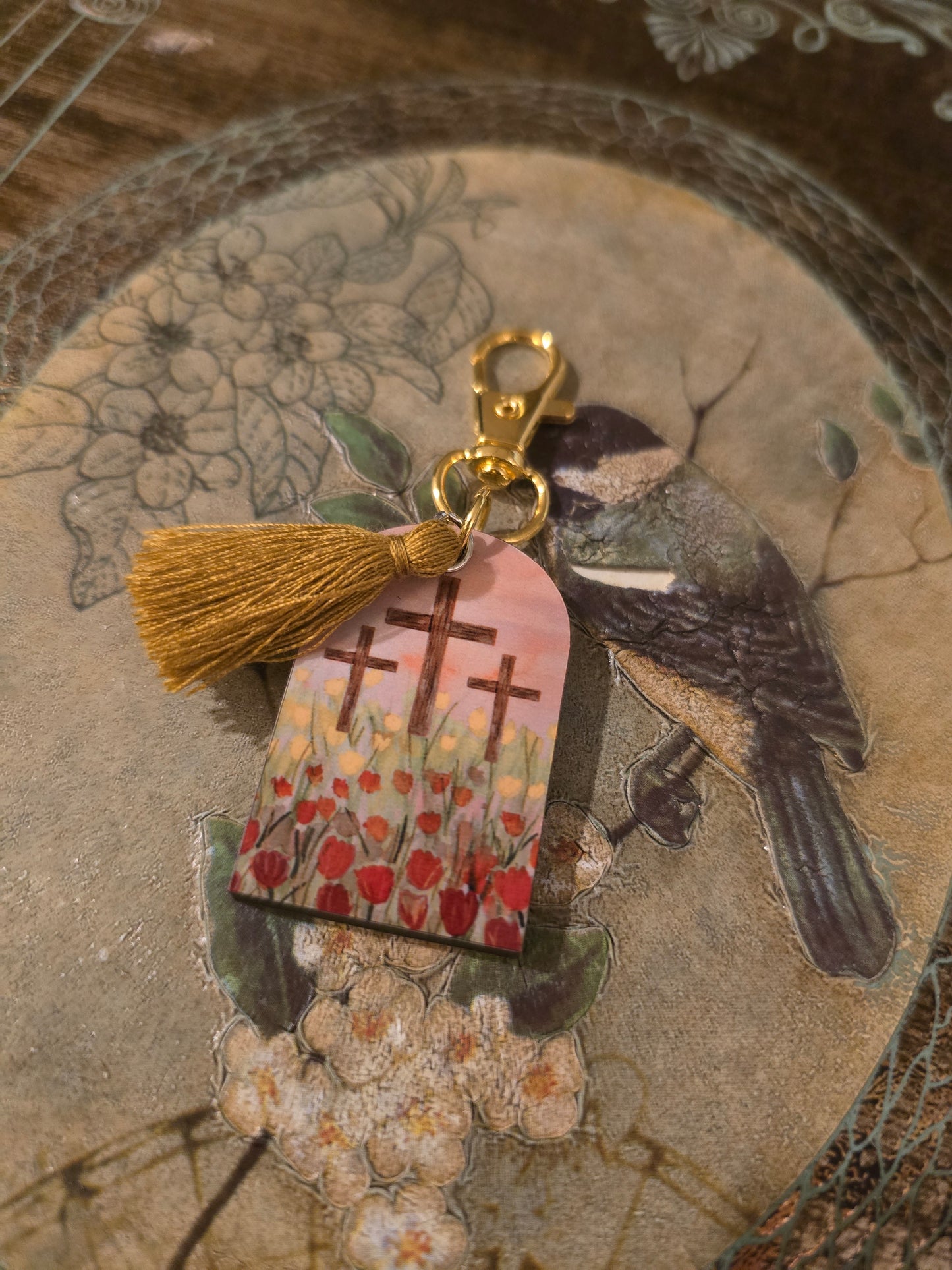 Sunrise Tulips Artwork Keychain.