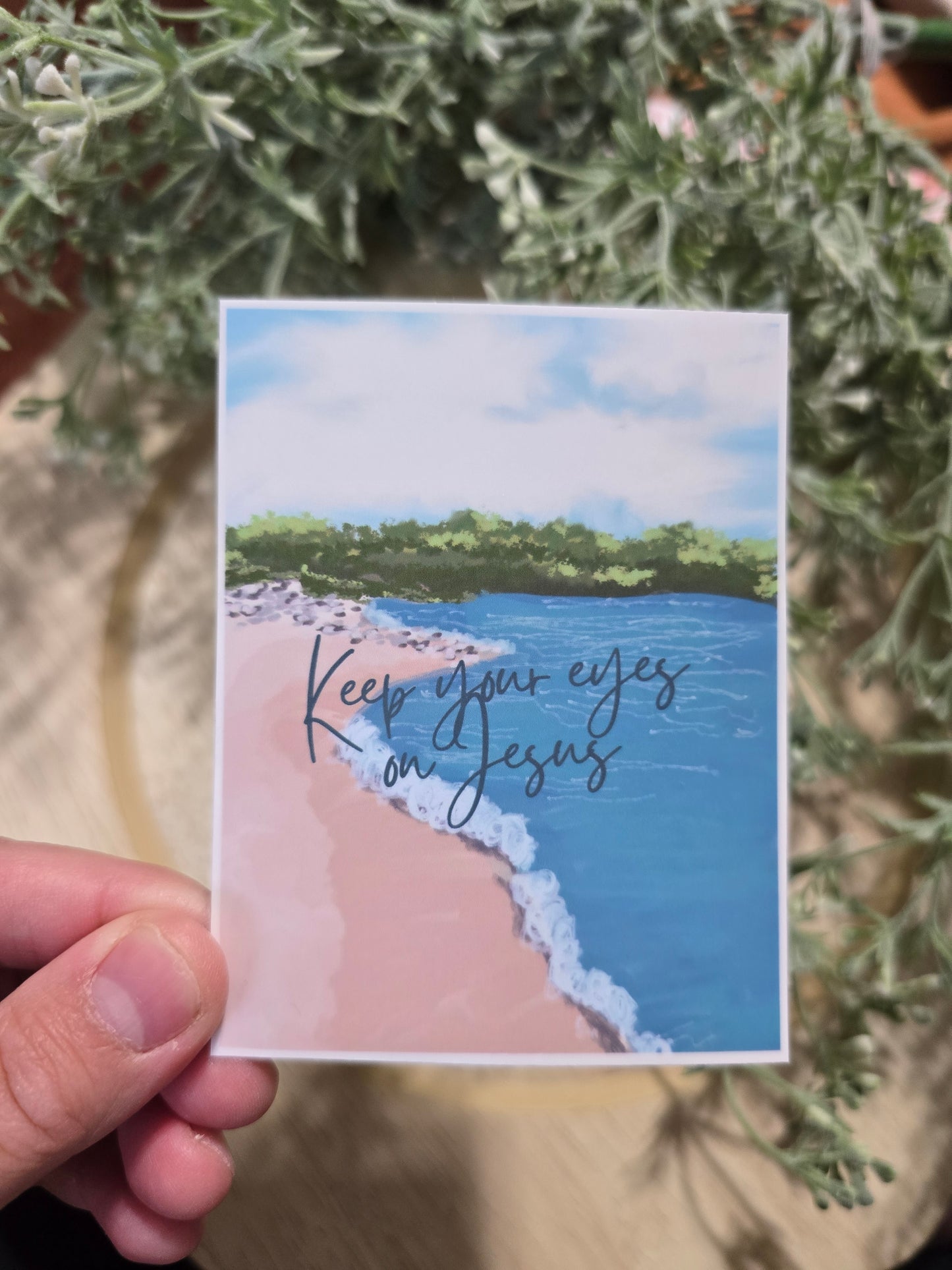 Keep Your Eyes On Jesus. Artwork Vinyl Waterproof Sticker.