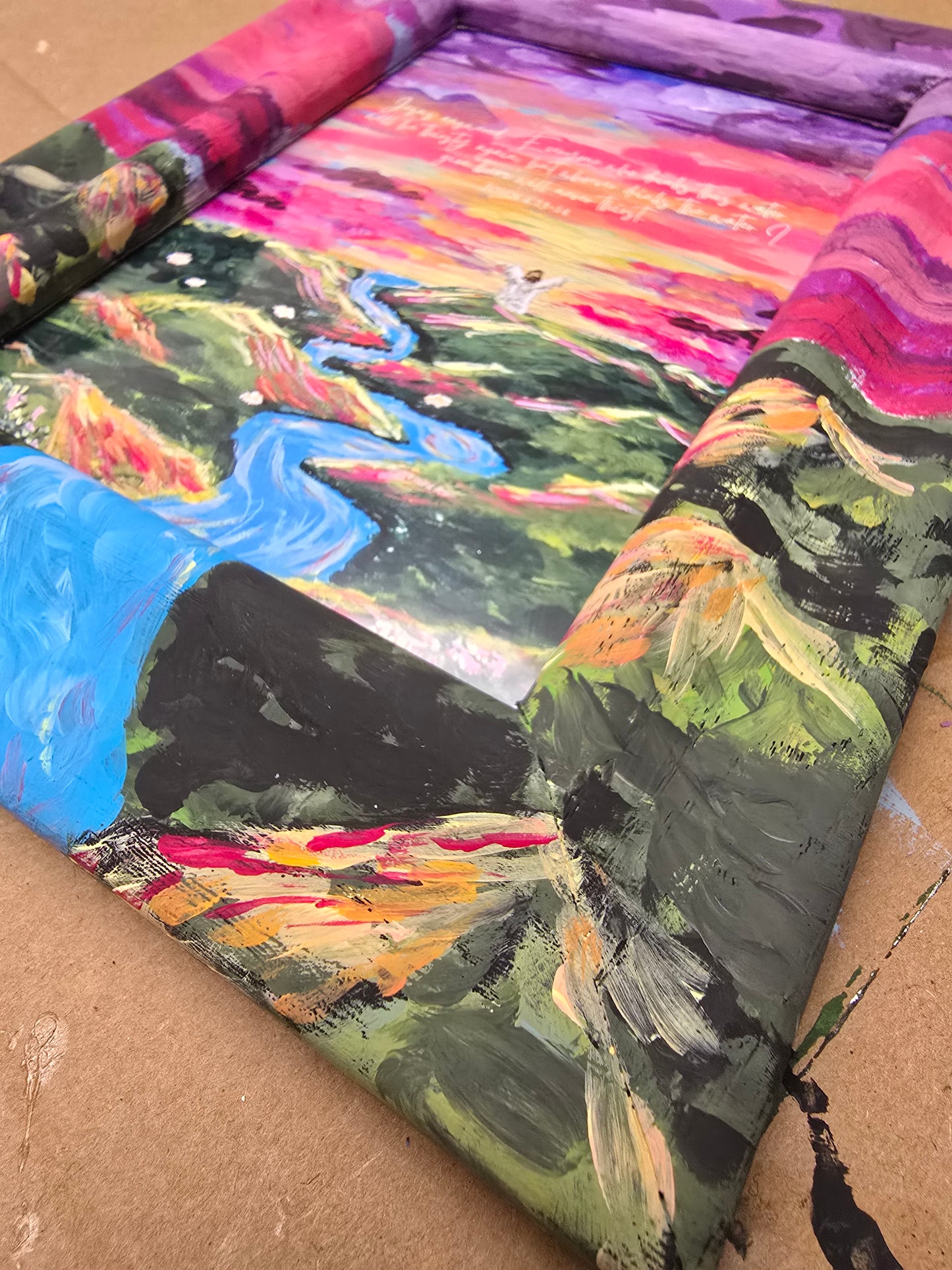 8x10 Living Waters. Art Print Inside Original Painted Wooden Frame