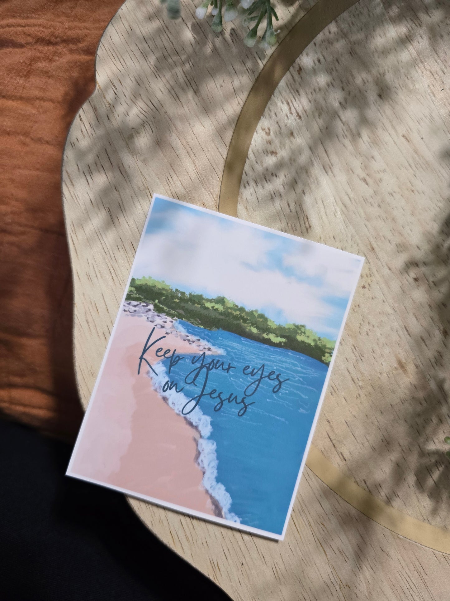 Keep Your Eyes On Jesus. Artwork Vinyl Waterproof Sticker.