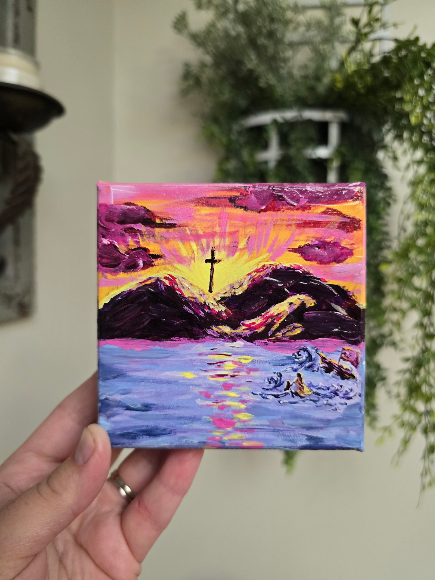 Don't Be Afraid. Wrapped Canvas Mini Textured Art Print.