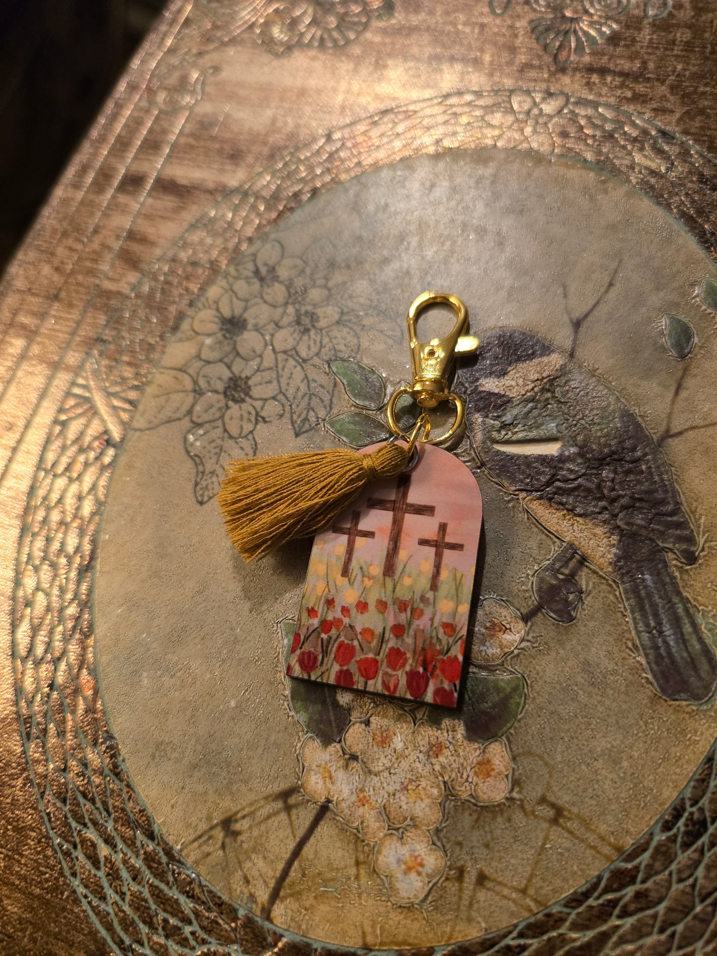 Sunrise Tulips Artwork Keychain.