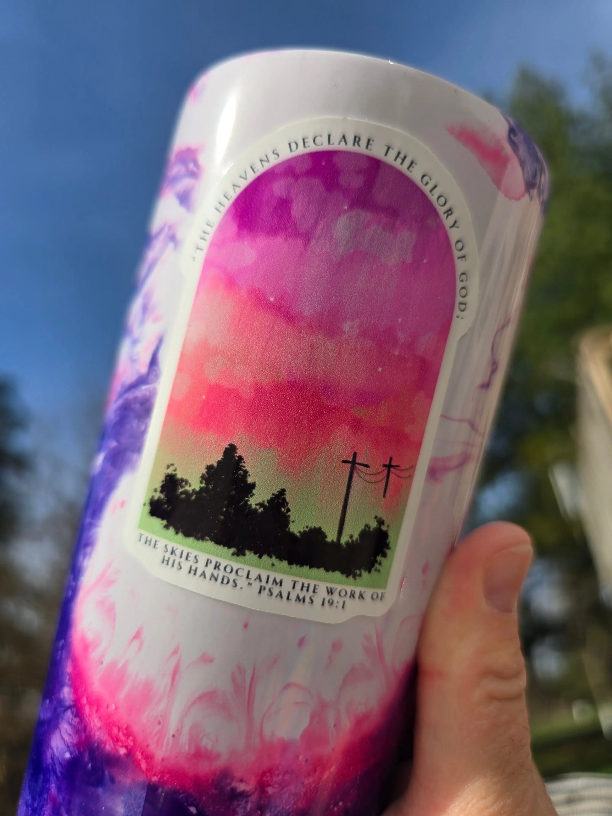 The Heavens Declare The Glory of God. Artwork Vinyl Waterproof Sticker. Honey Bee Mine