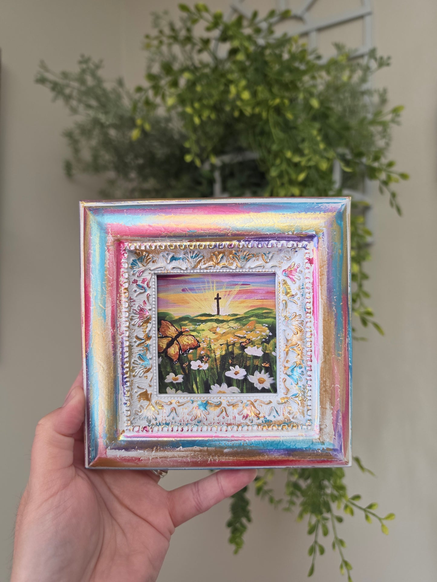 Be Transformed. Print Inside Handmade Painted Frame.