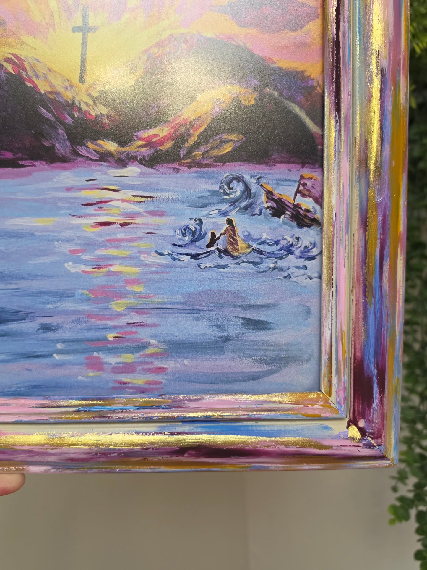 Don't Be Afraid. Print Inside Hand Painted Frame.
