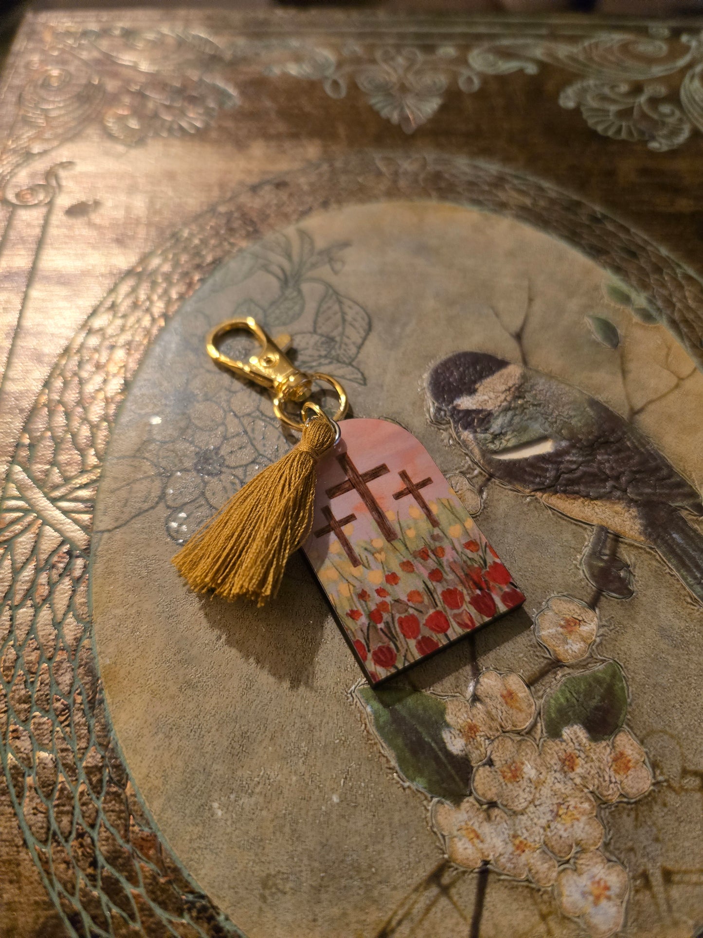Sunrise Tulips Artwork Keychain.