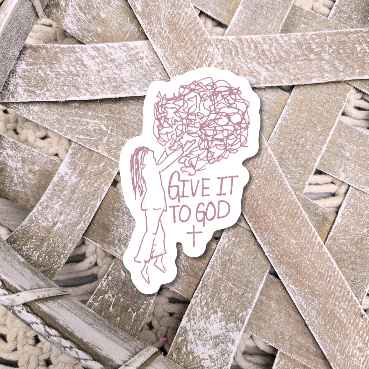 Give It to God. Vinyl Waterproof Artwork Sticker.