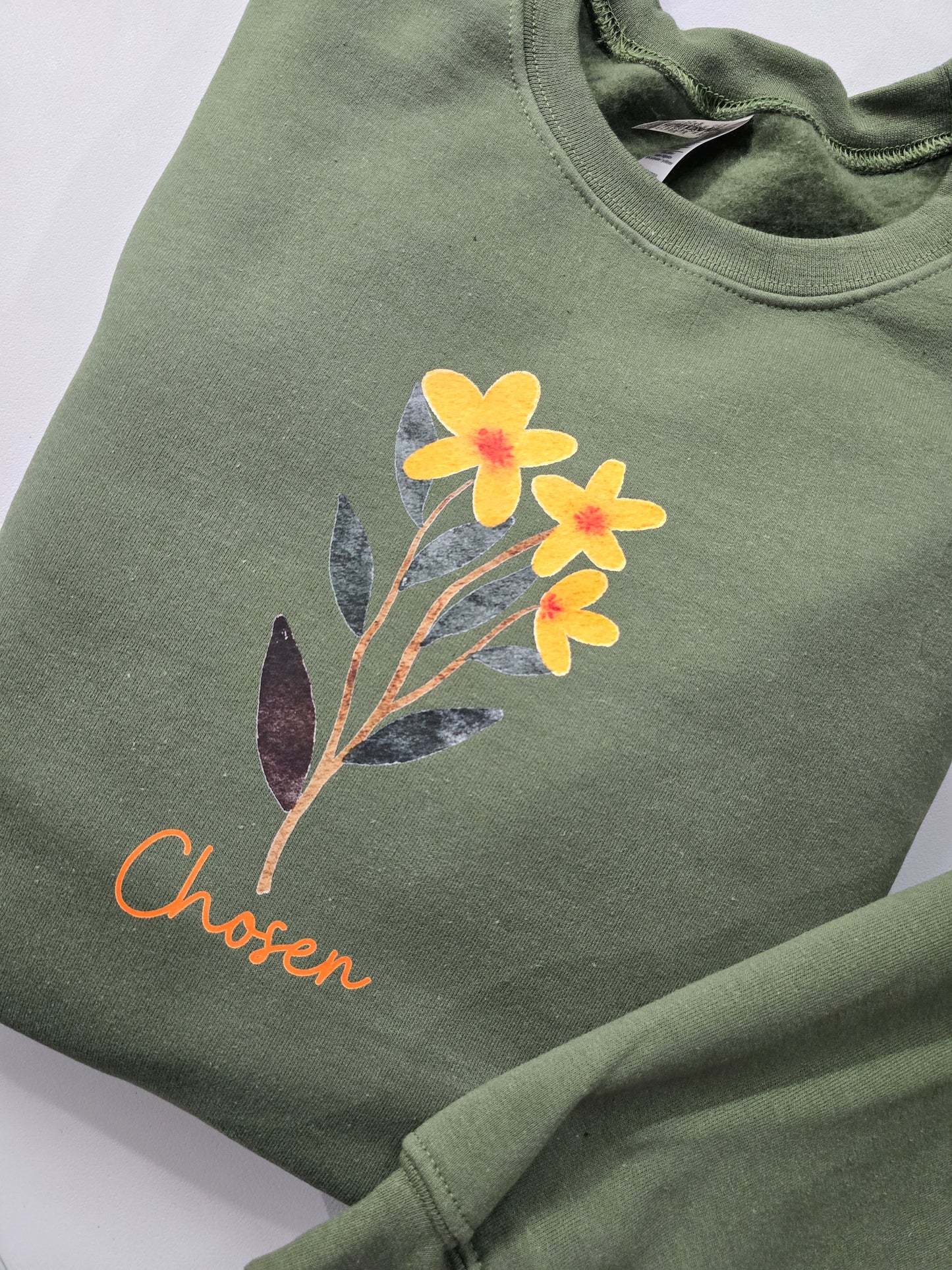 Chosen. Olive Green Crewneck Sweatshirt.