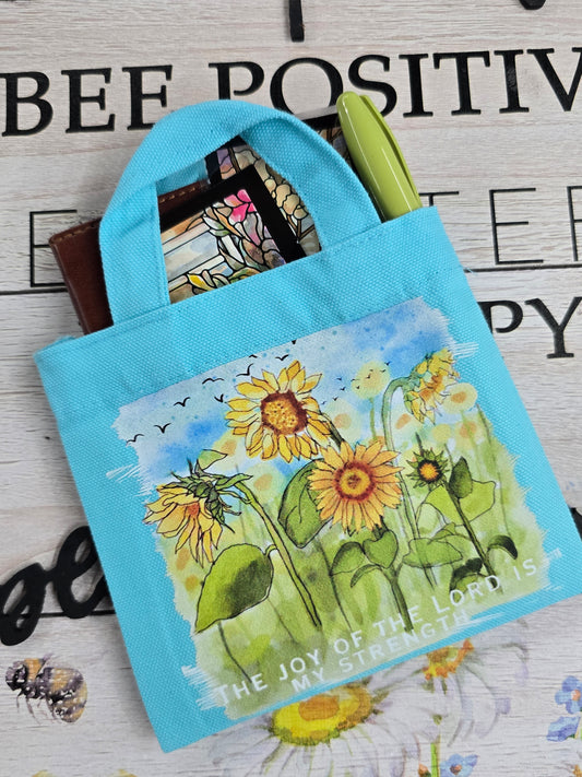 The Joy of The Lord is My Strength Blue Mini Tote.