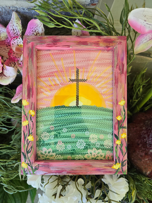6x8in. Knit Together. Psalm 139:13. Print Inside Original Painted Frame.