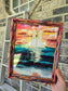 9x11in He Calms The Sea. Psalm 107:29. Print Inside Original Painted Frame.
