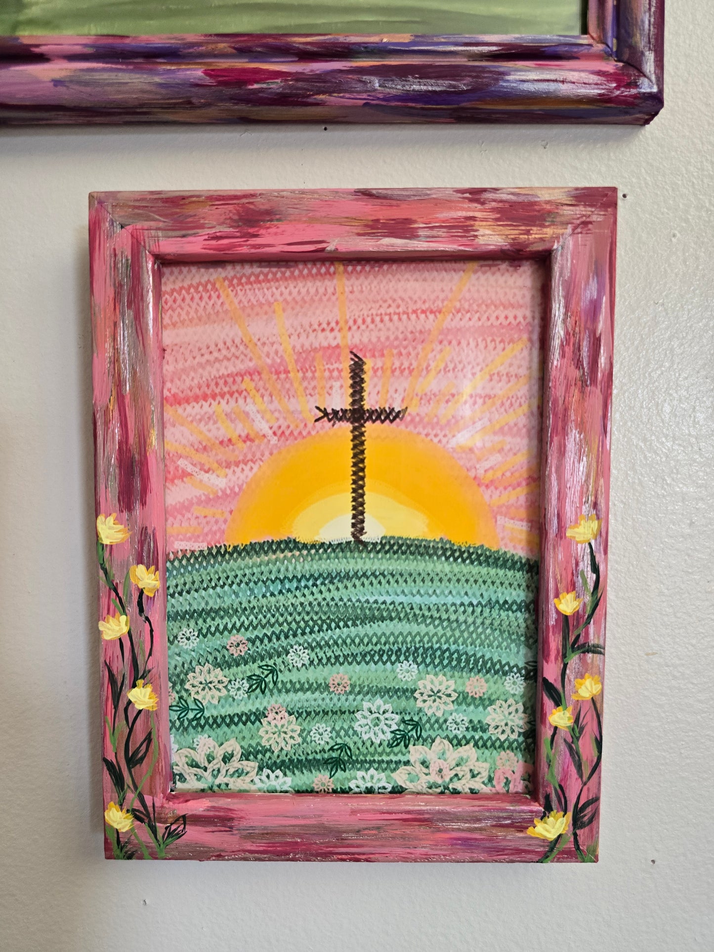 6x8in. Knit Together. Psalm 139:13. Print Inside Original Painted Frame.