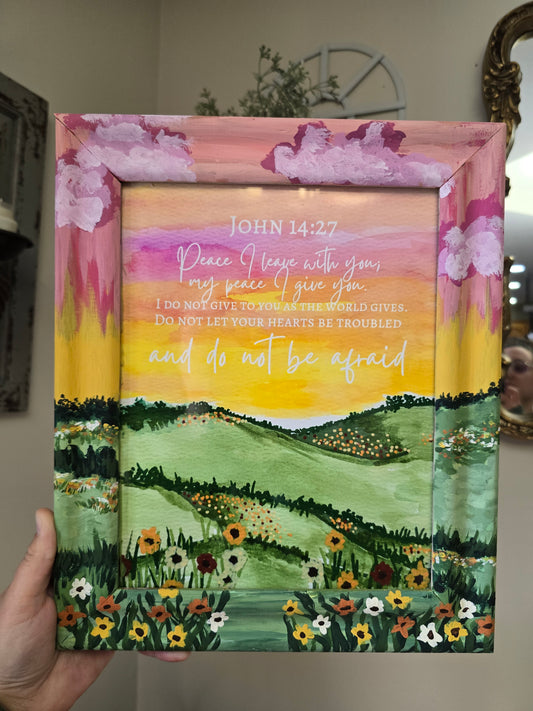 10.5x12in Peace Beyond Understanding. Print Inside Original Painted Frame.