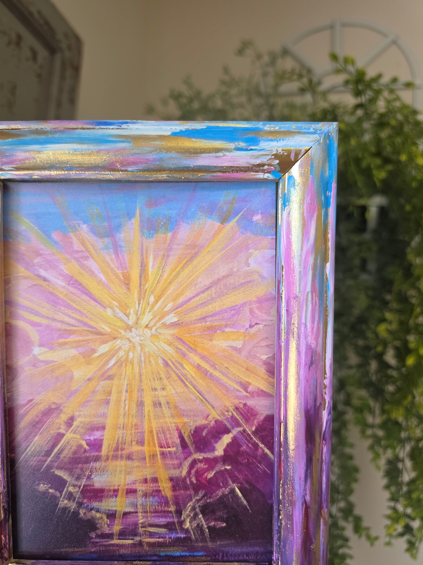 Today, You Will Be With Me In Paradise. Print Inside Hand Painted Frame.